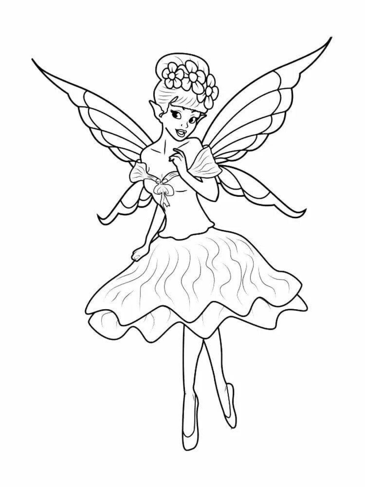 Exotic fairy coloring pages