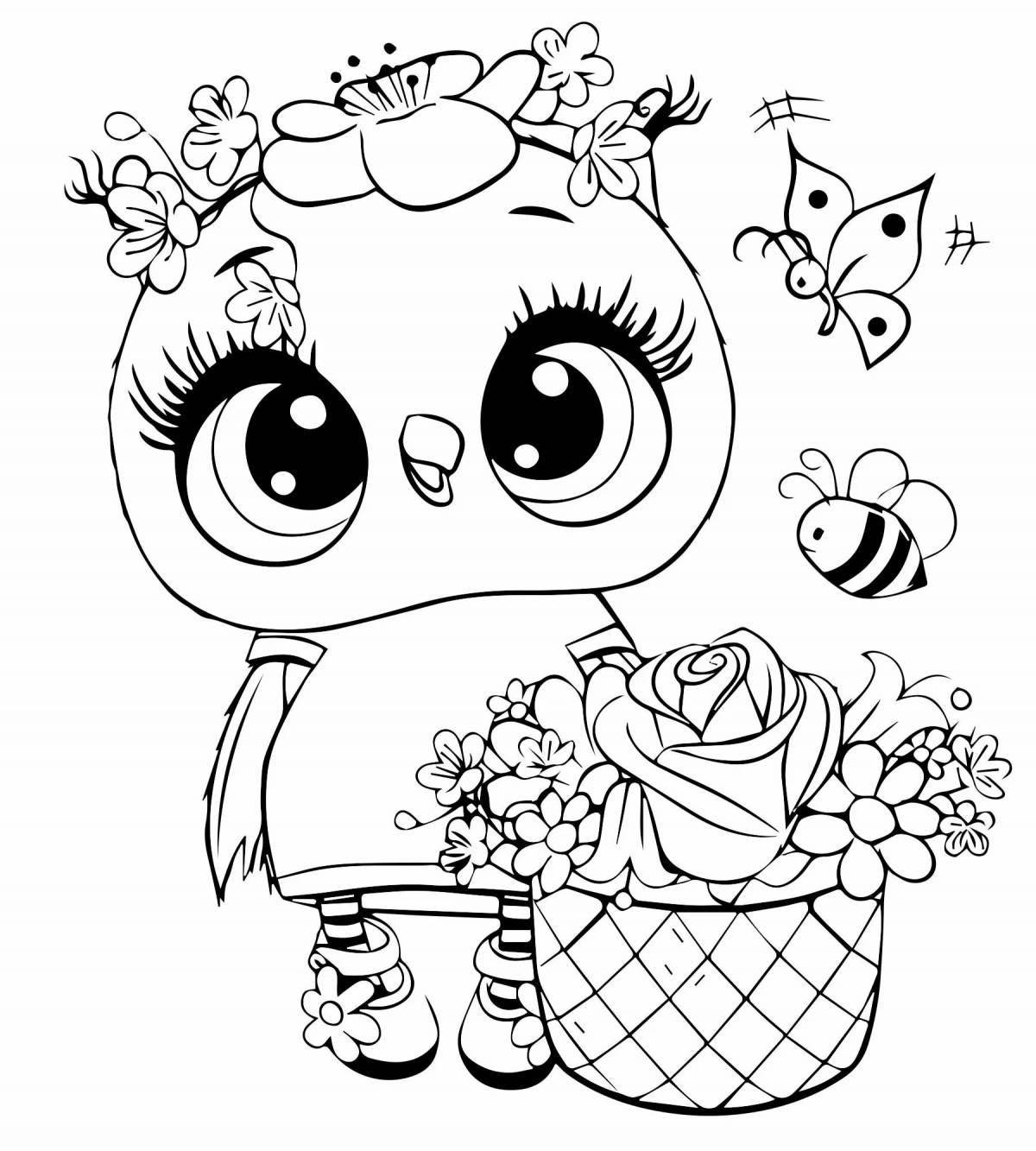 Blissful coloring cute page