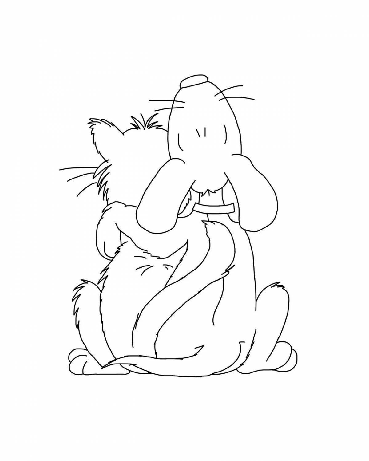 Caring hugs coloring pages