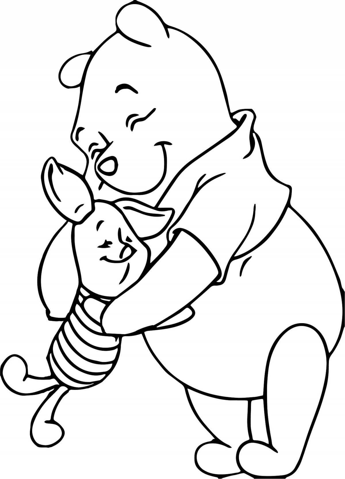 Hugs glowing coloring pages