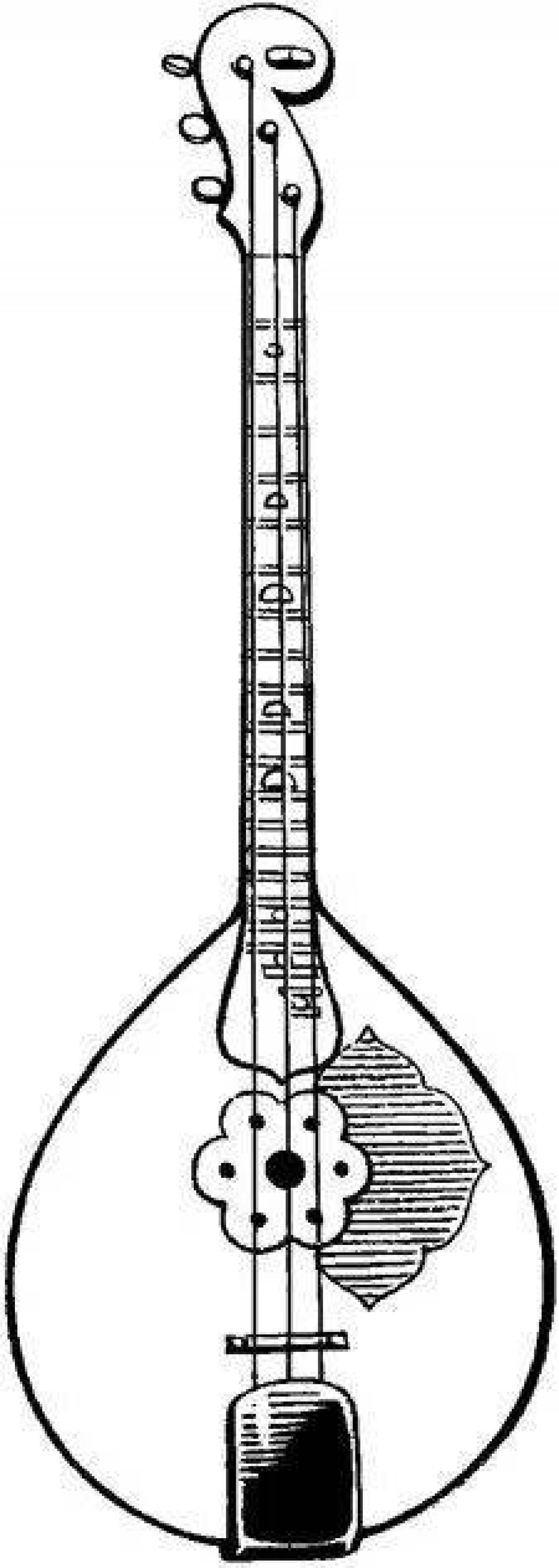 Coloring page charming dombra