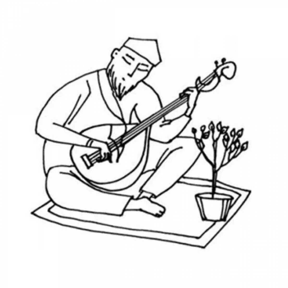 Impressive dombra coloring