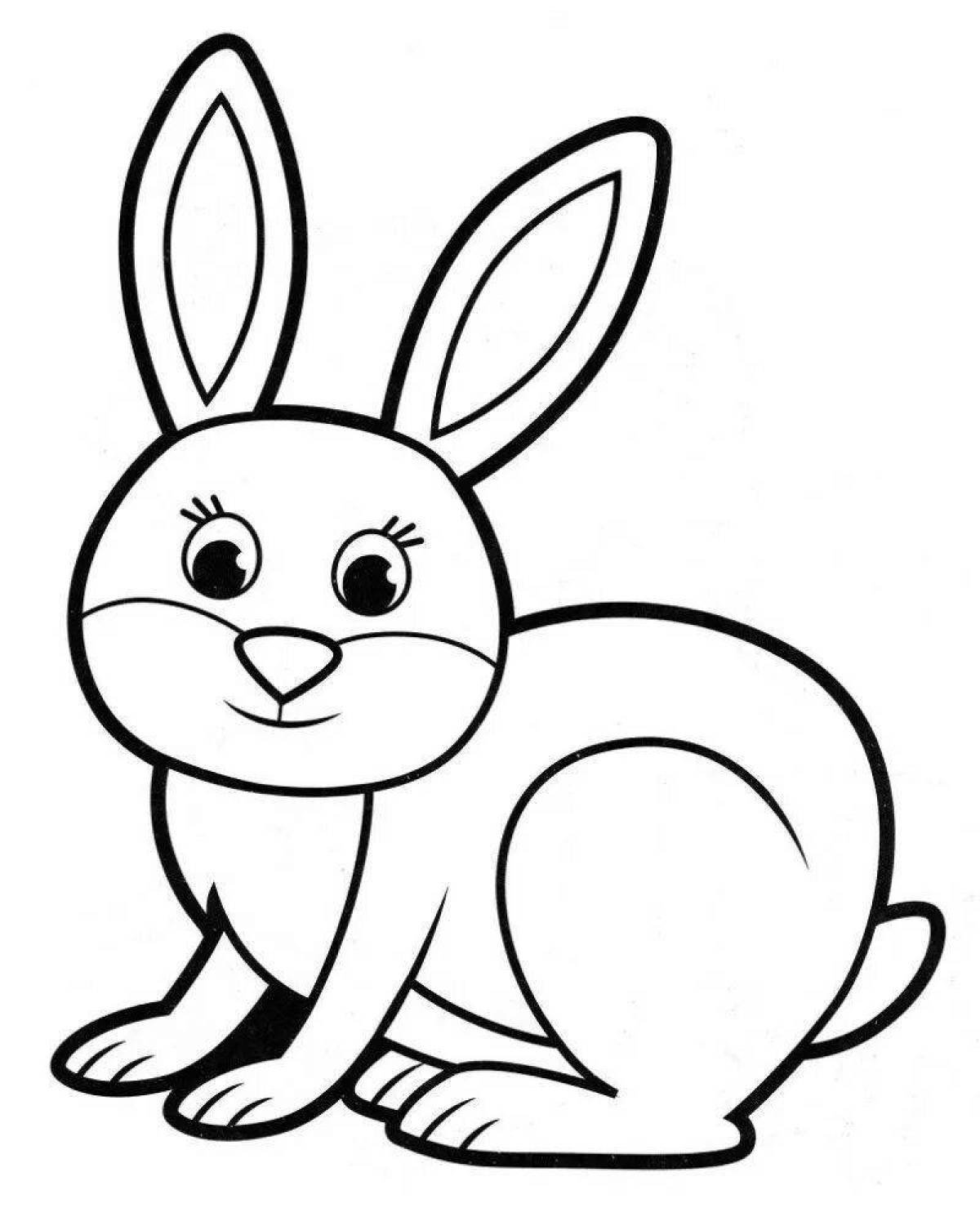 Colorful hare coloring for kids