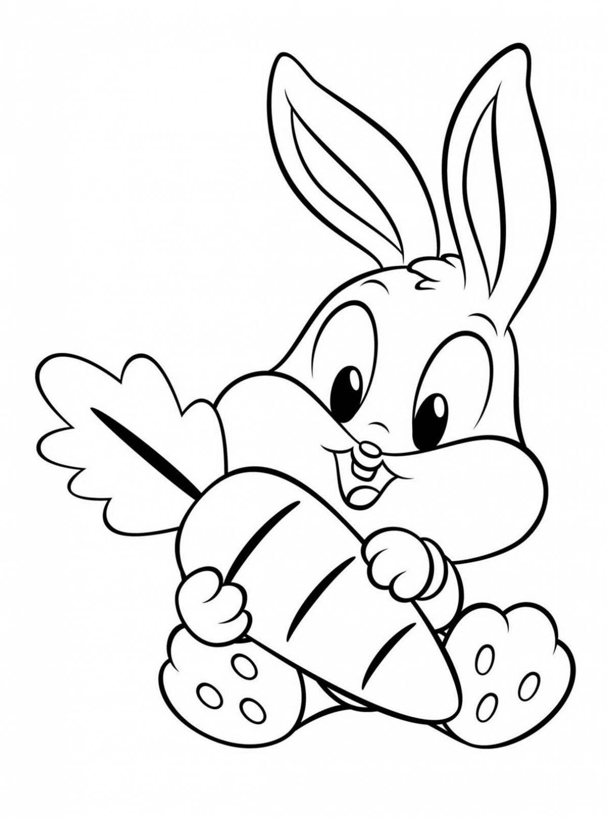 Coloring cute rabbit for children 4-5 years old