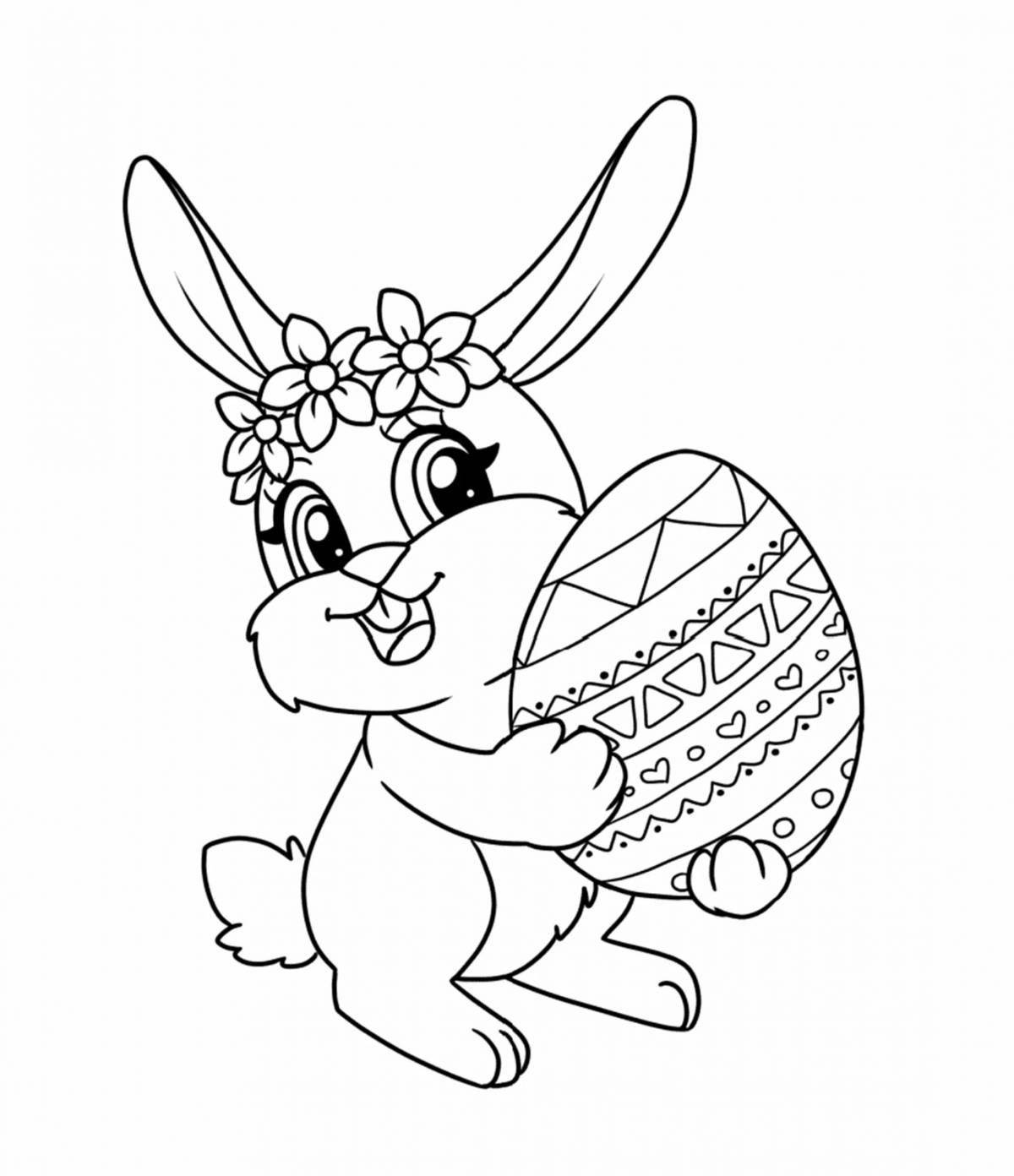 Glowing rabbit coloring book for kids