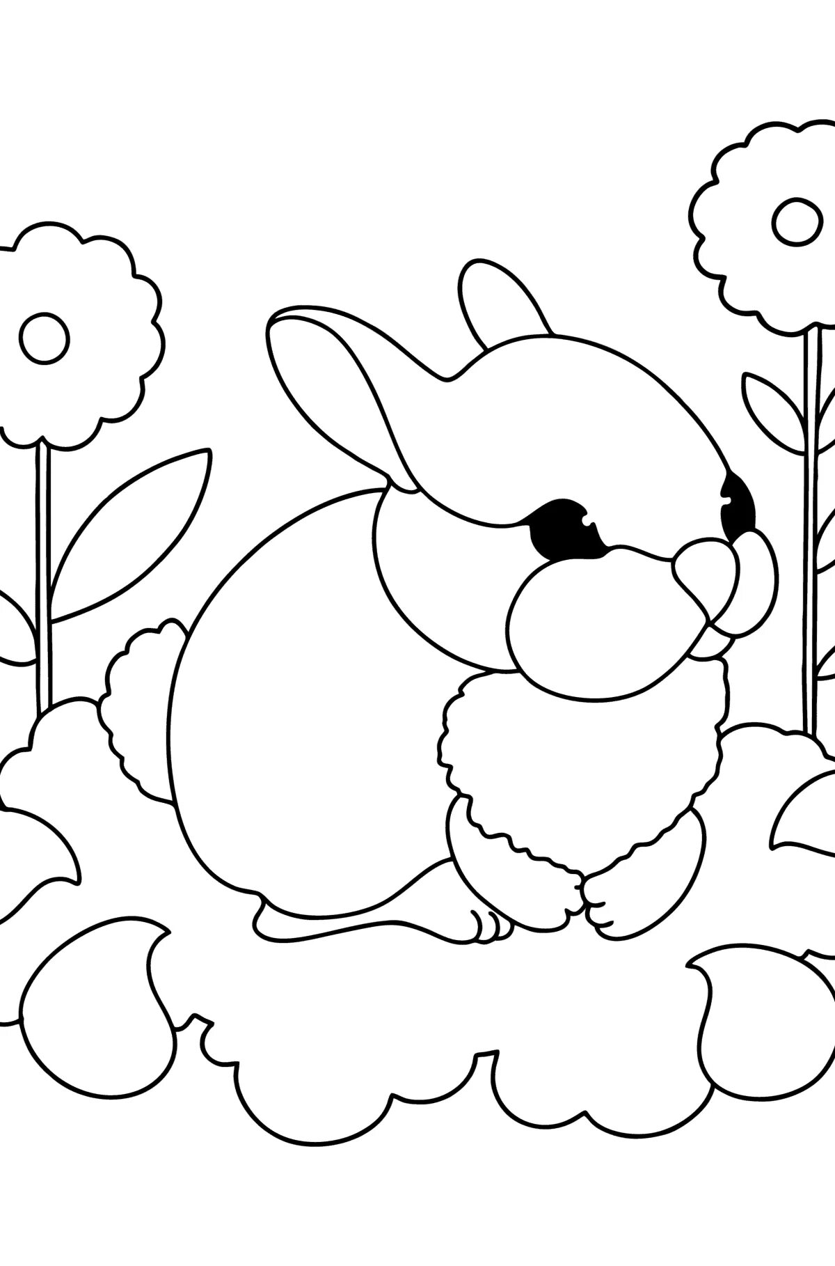 Раскраска ликующий заяц для дошкольников
