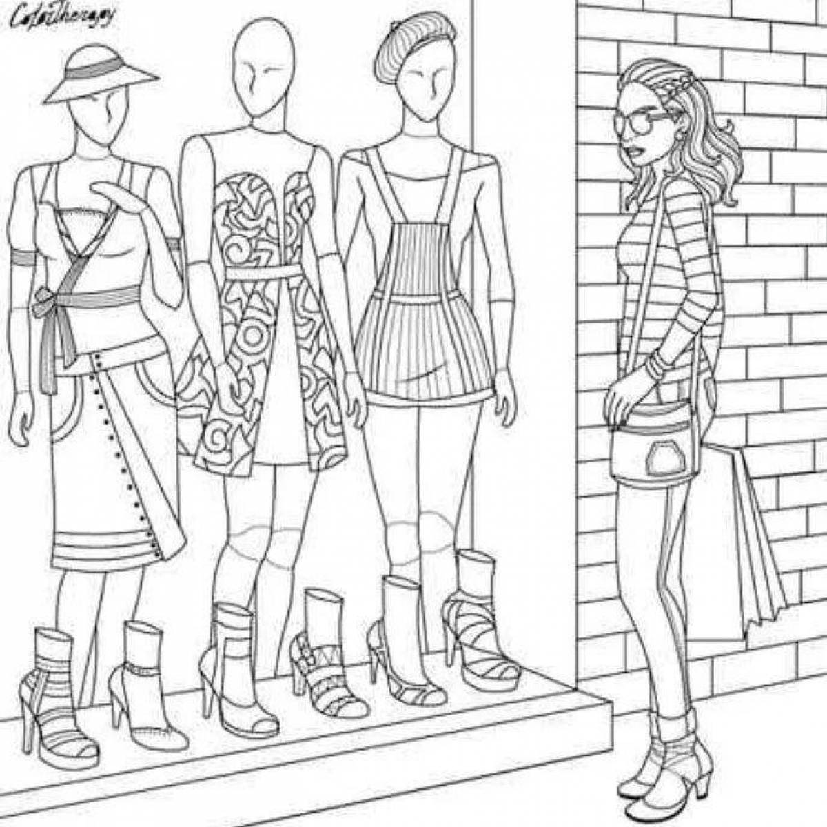 Fun fashionable coloring book