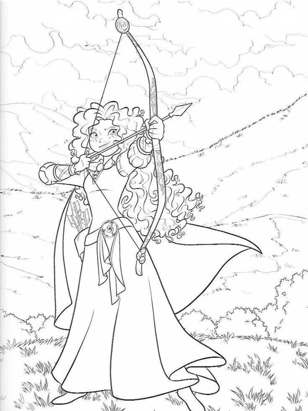Serendipitous merida coloring page