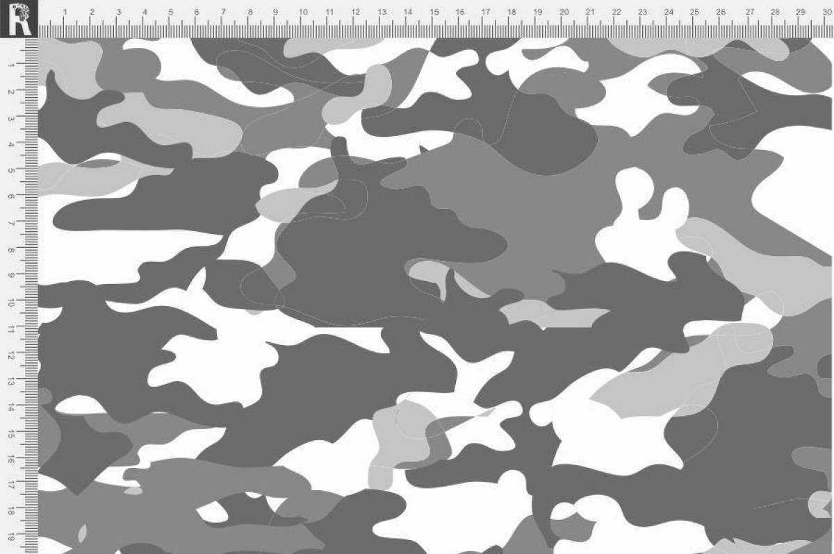 Artistic camouflage coloring page