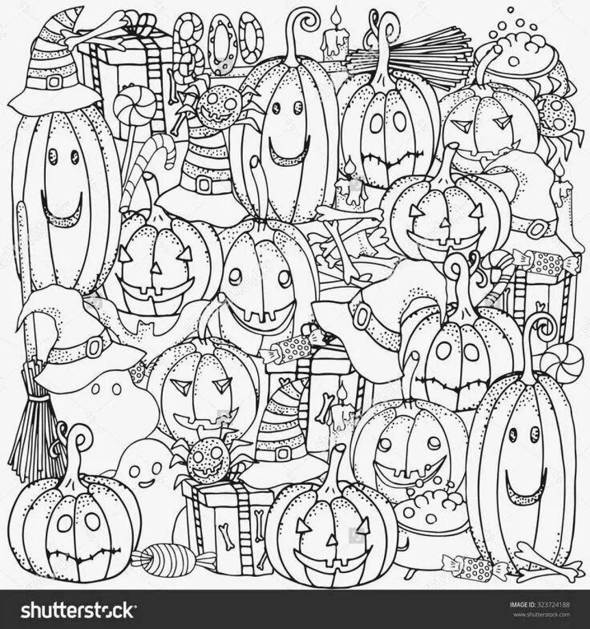 Пугающая раскраска хэллоуин комплекс