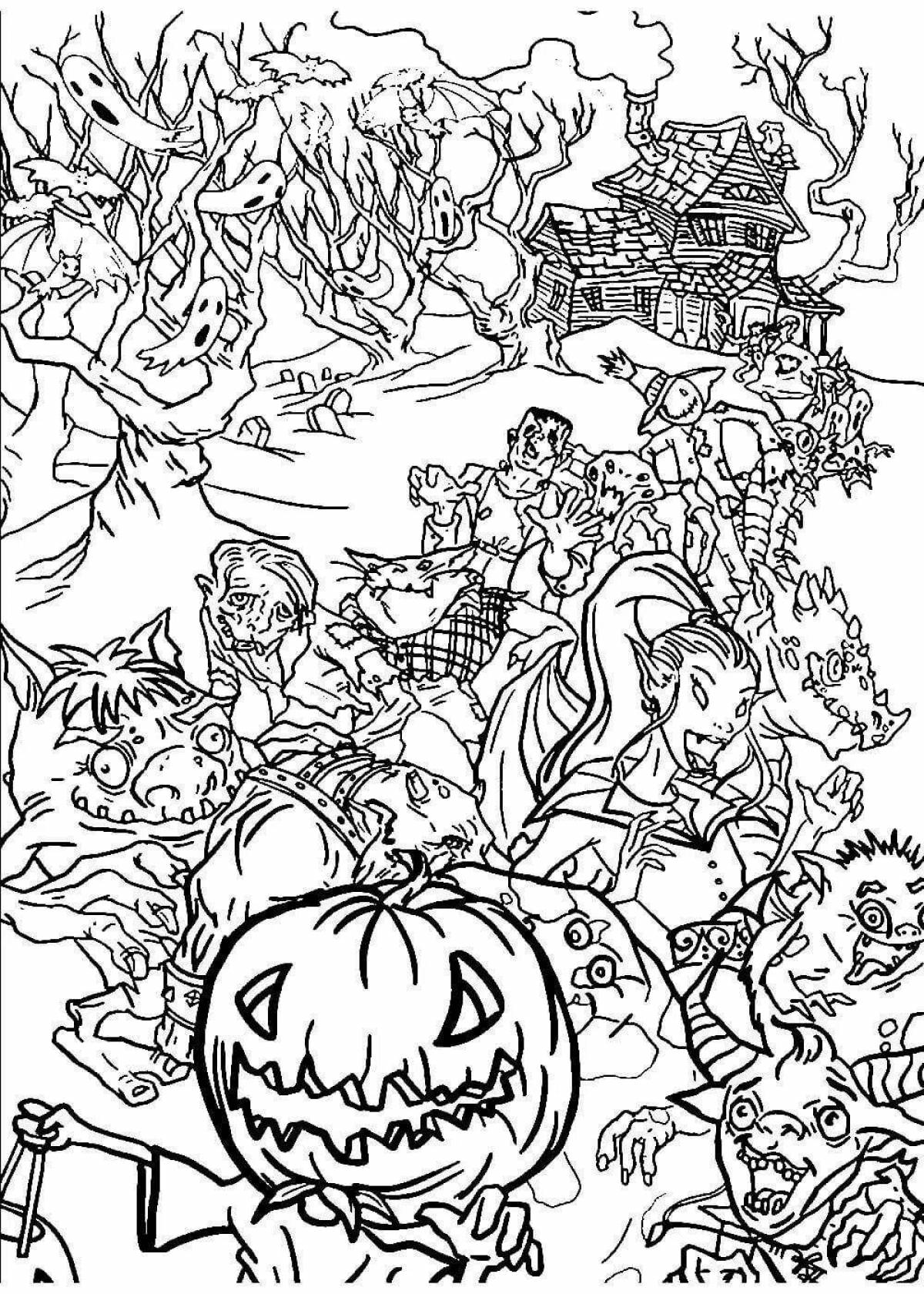 Ghost coloring halloween complex