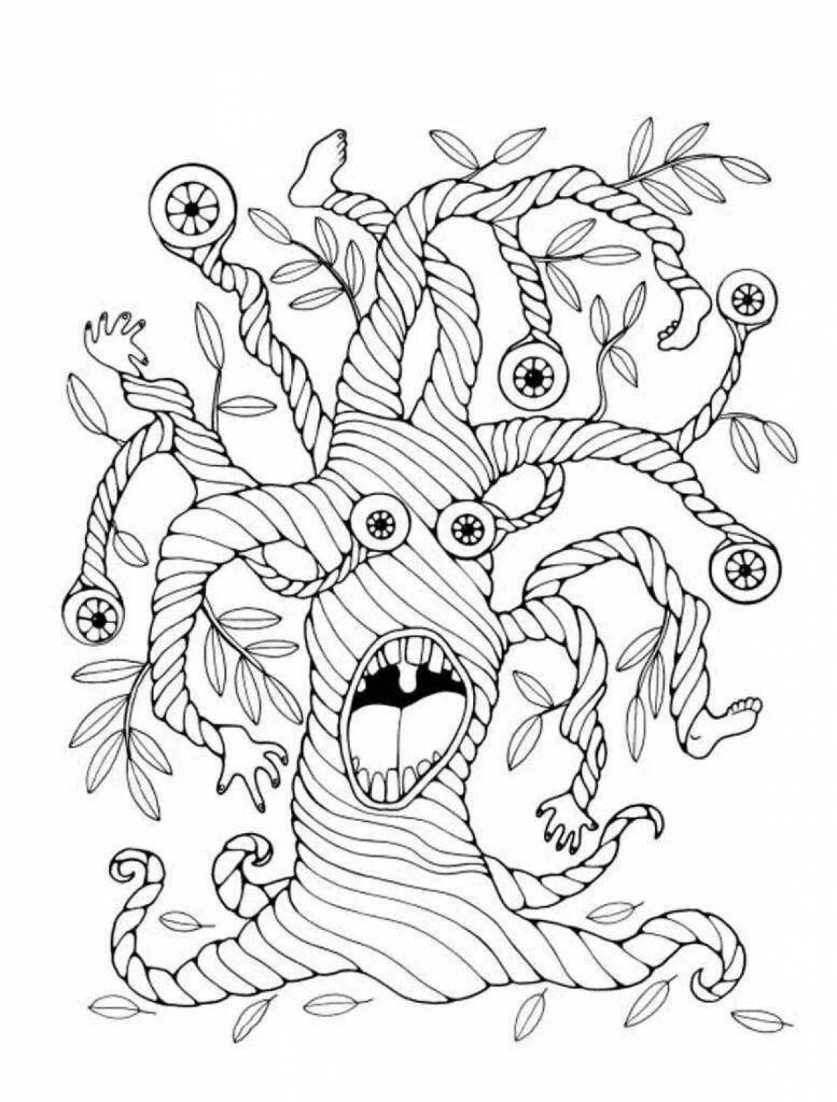 Загадочная раскраска хэллоуин комплекс