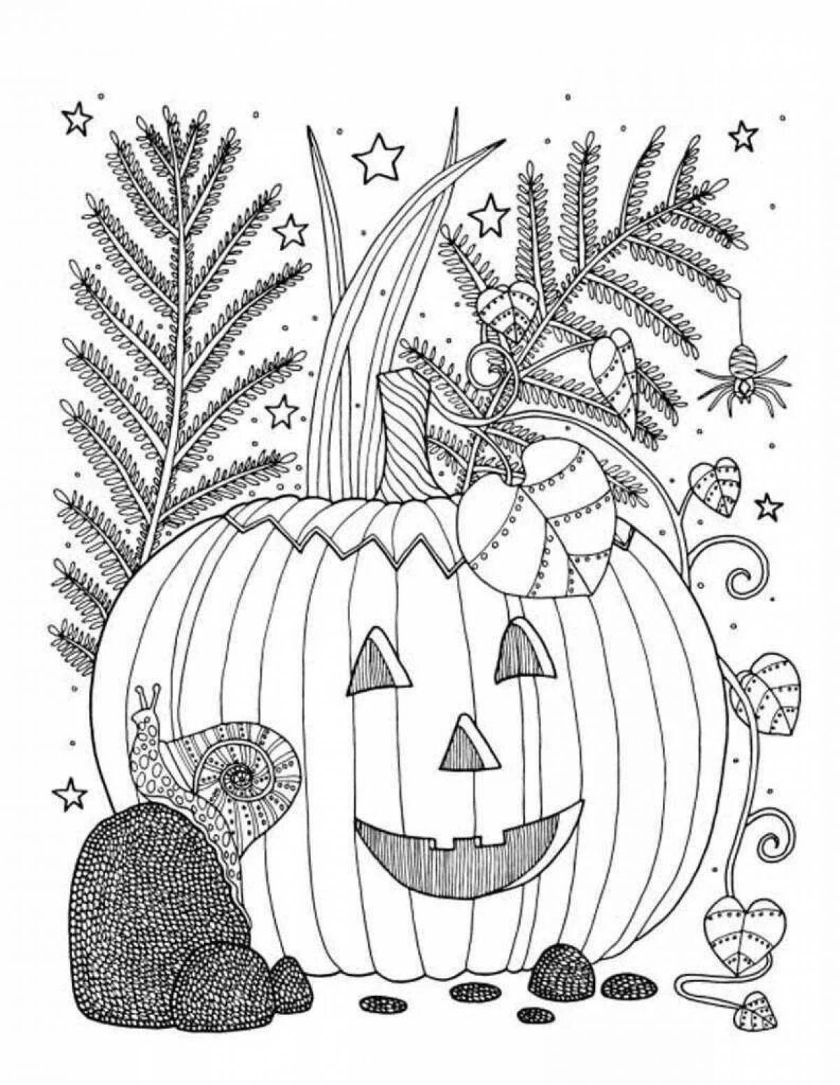 Grim coloring page halloween complex