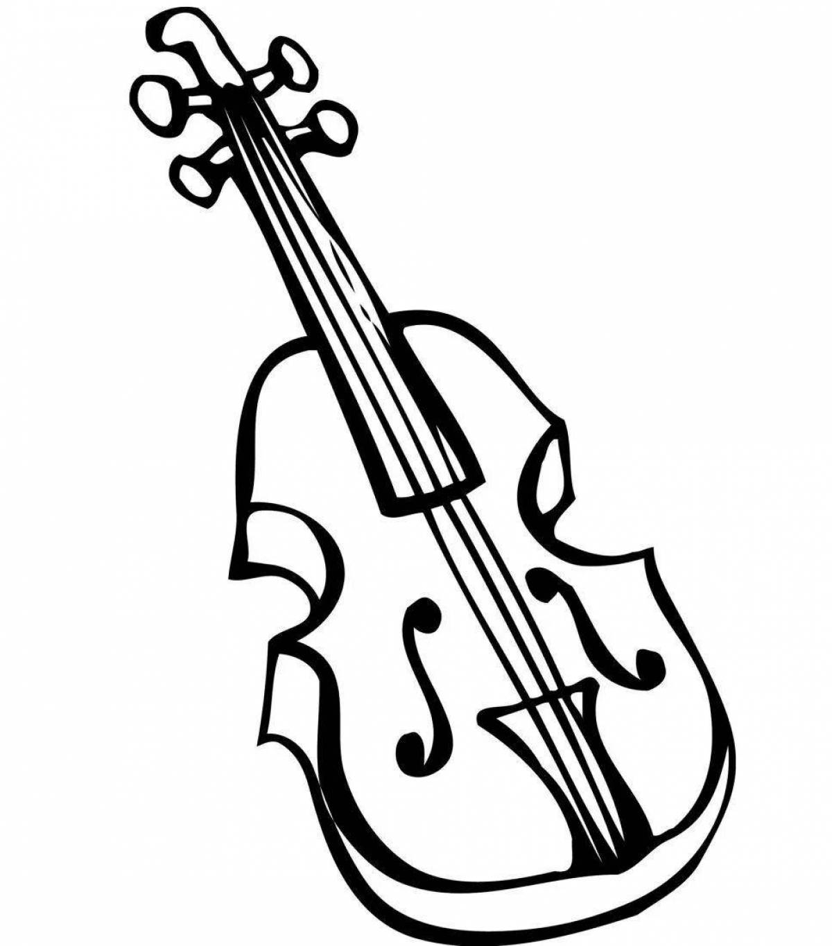 Раскраска скрипка музыкальный инструмент