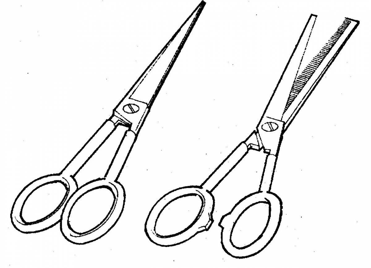 Картинка раскраска ножницы