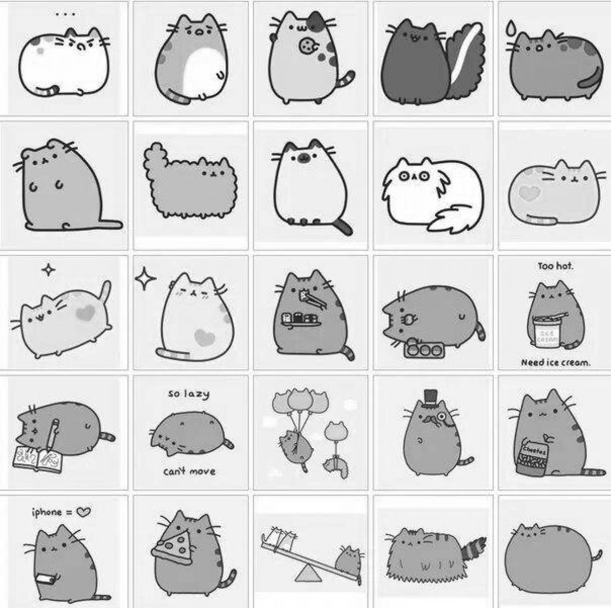Стикеры котики распечатать