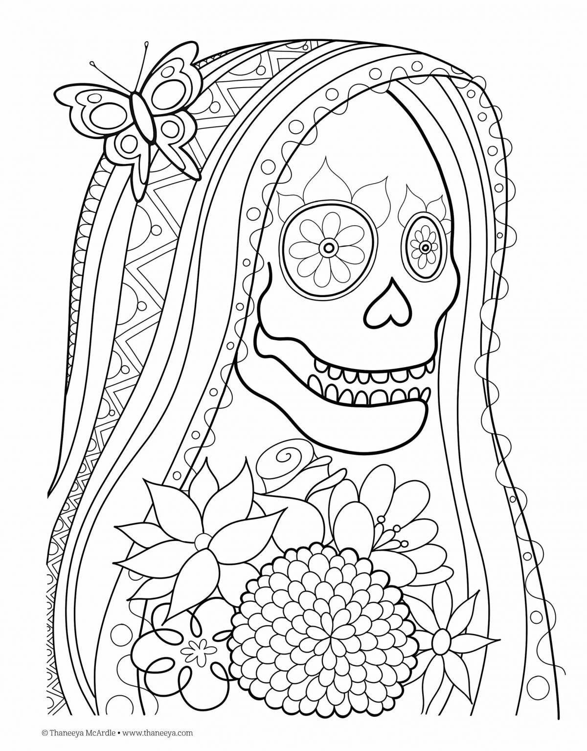 Uninviting coloring page halloween complex