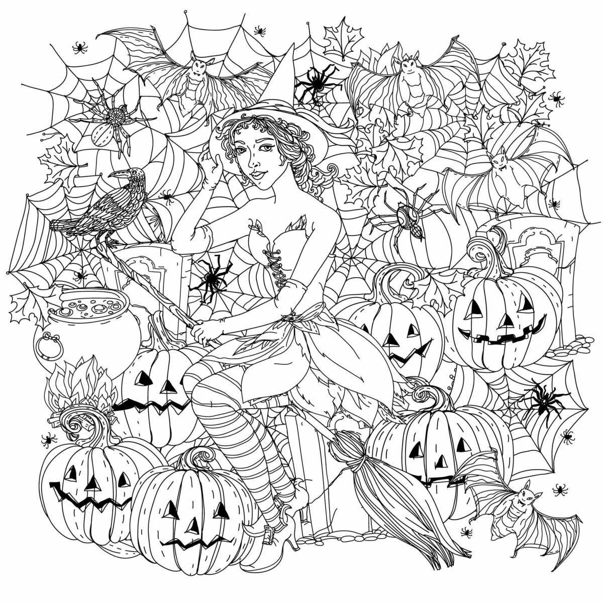 Unrelenting coloring page halloween complex