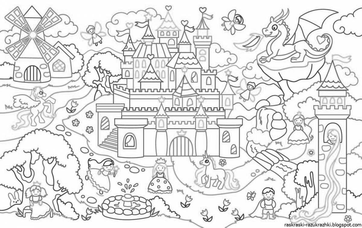 Colouring funny magical world