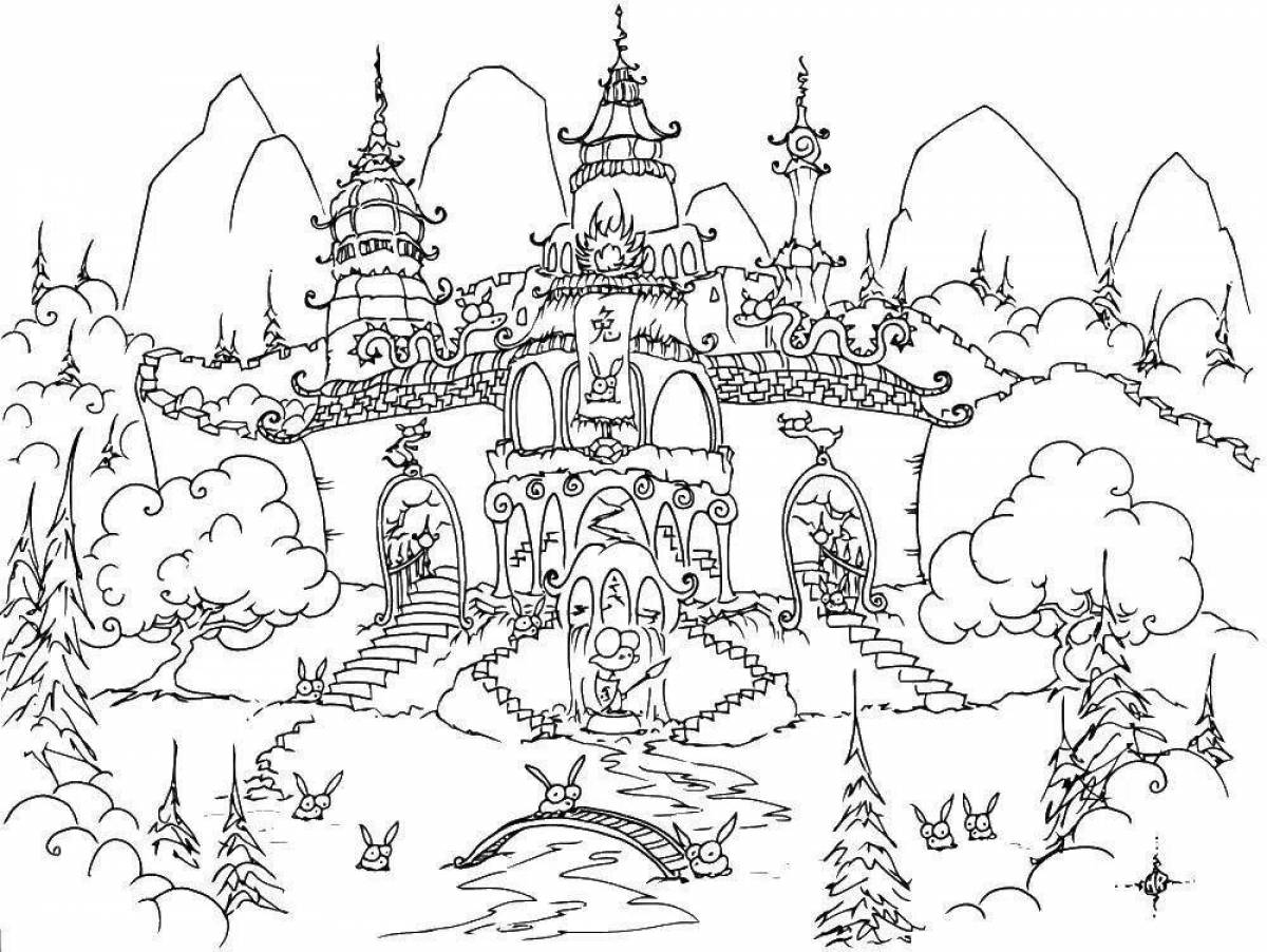 Living magical world coloring book