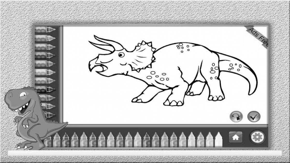 Coloring book joyful dinosaur games