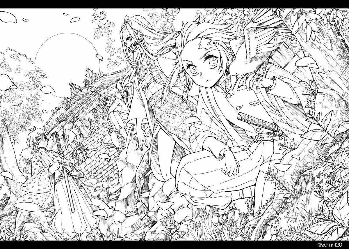 Coloring book unforgettable anime comics