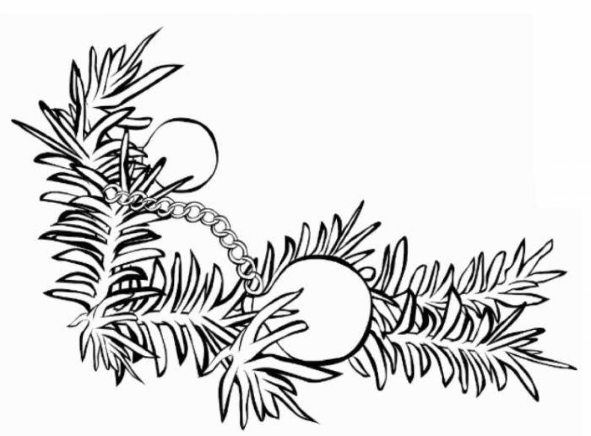 Blessed spruce branch coloring page