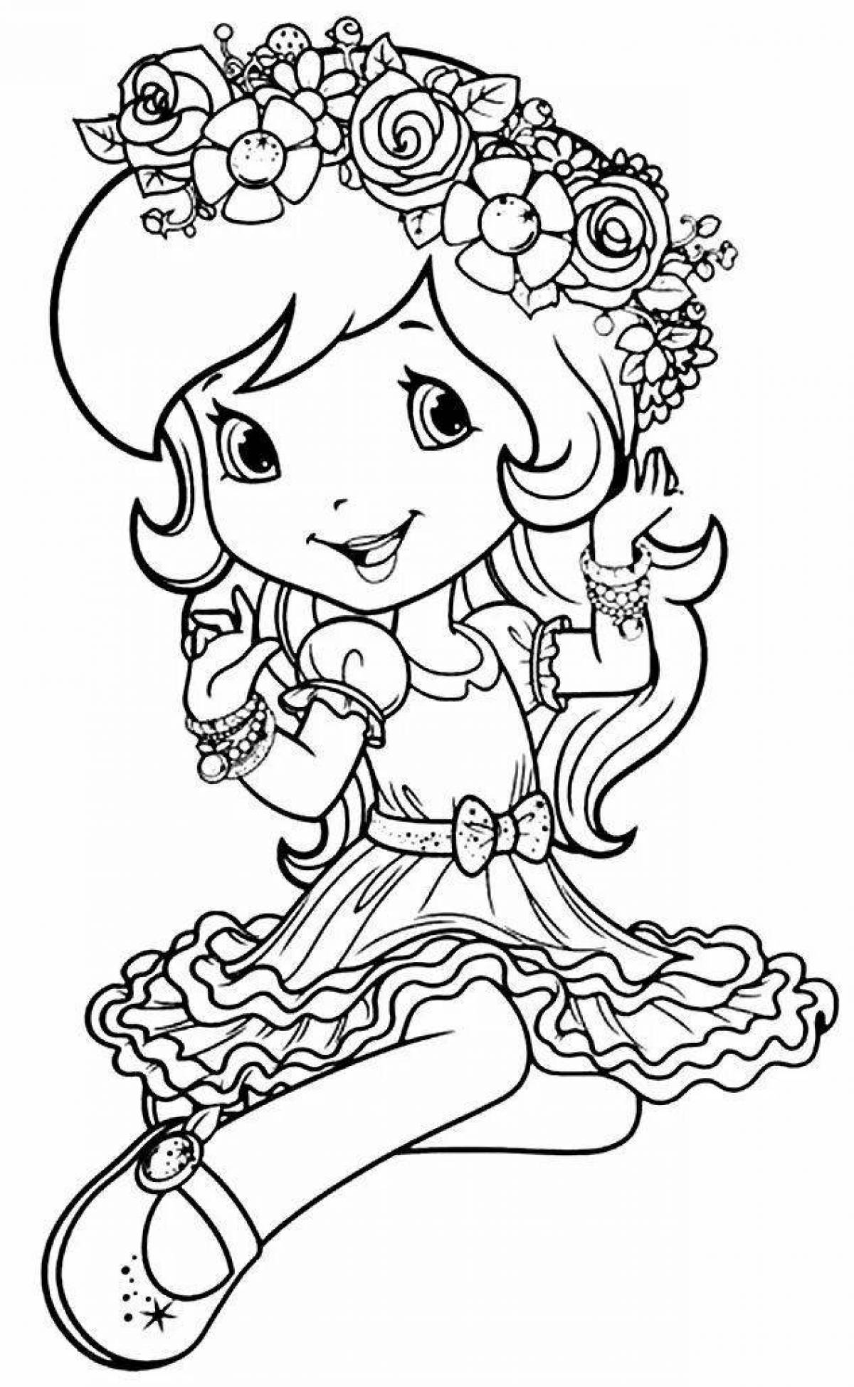 Glowing strawberry coloring page