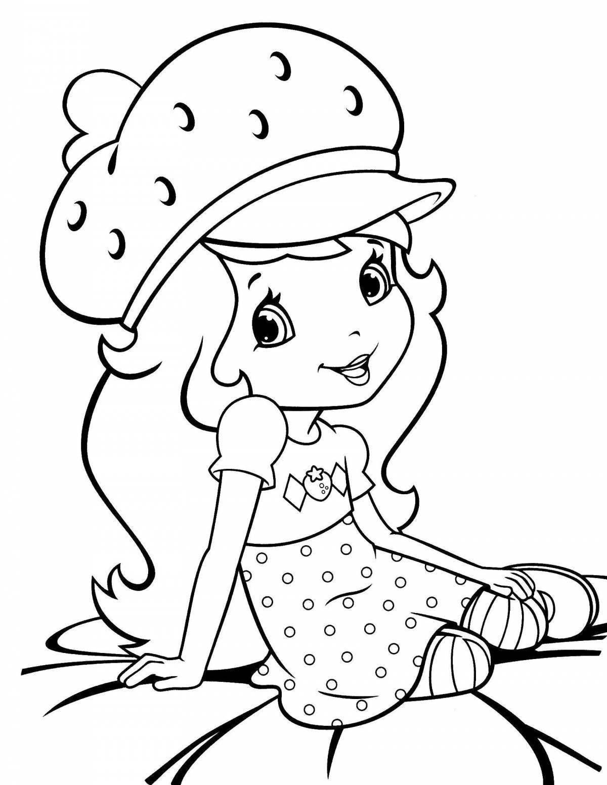 Coloring pages blushing strawberries