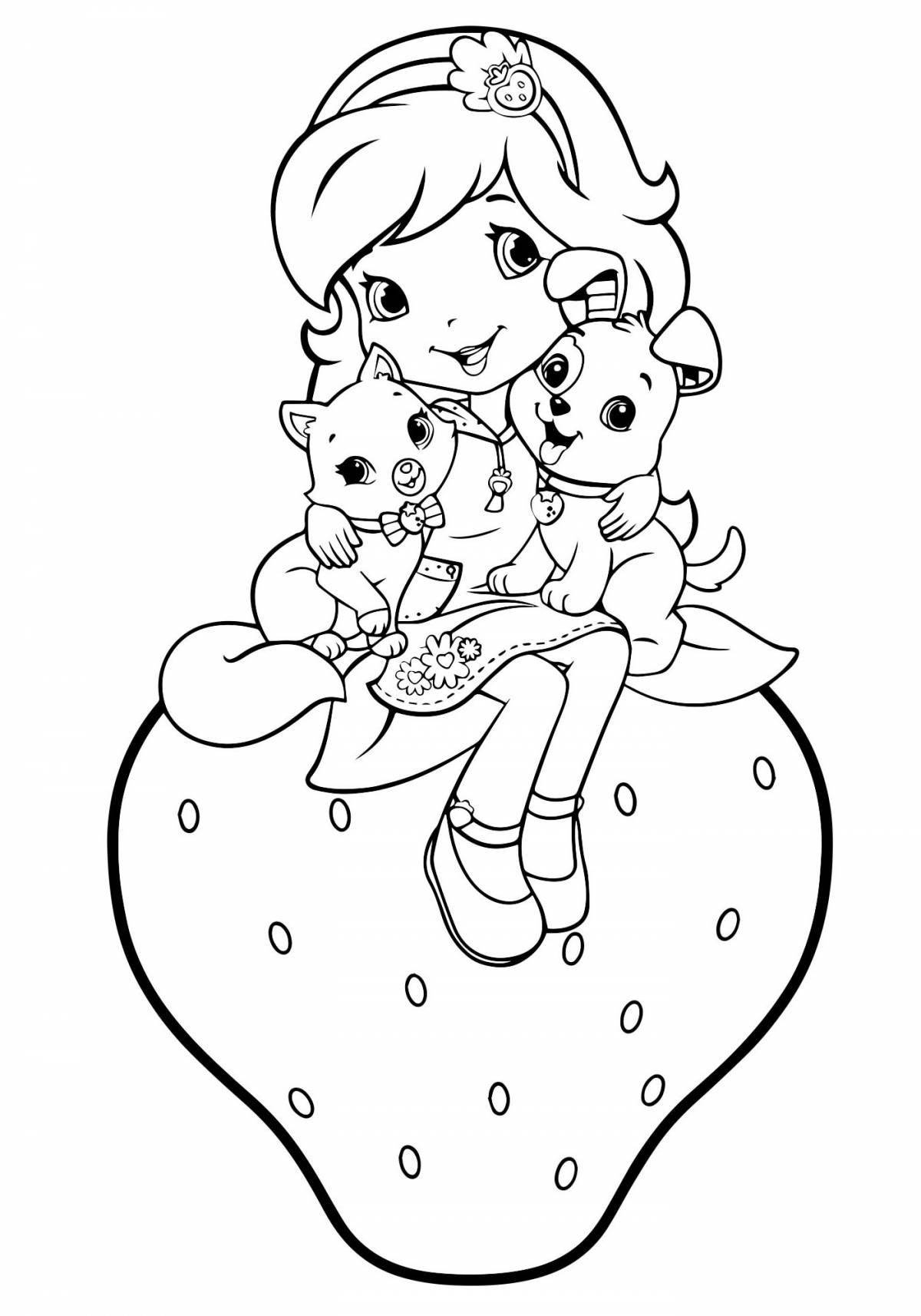 Violent strawberry girl coloring book