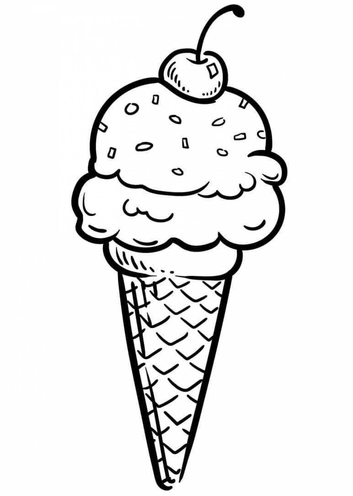 Playful pre-k ice cream coloring page