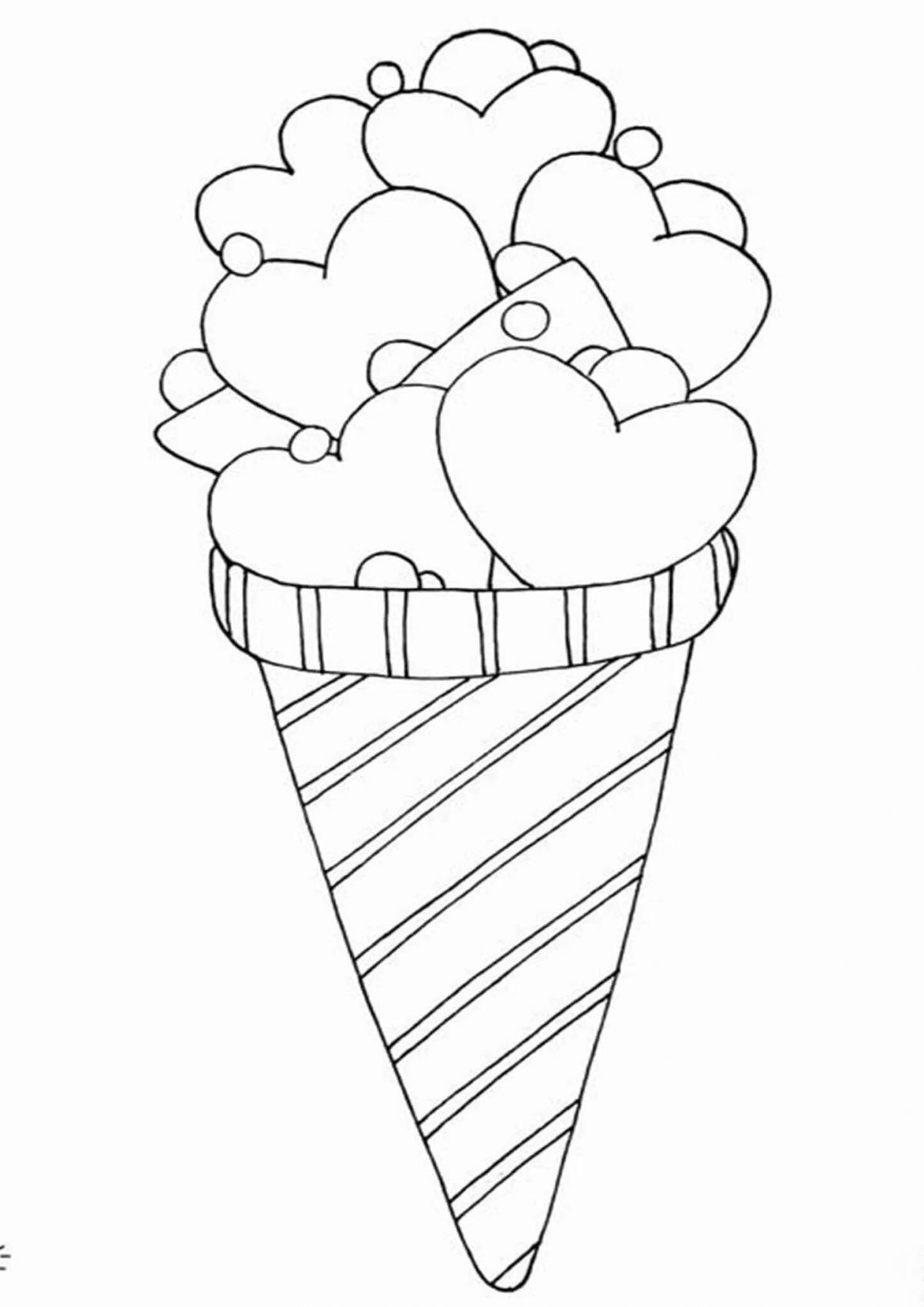 Sweet ice cream coloring book for kids