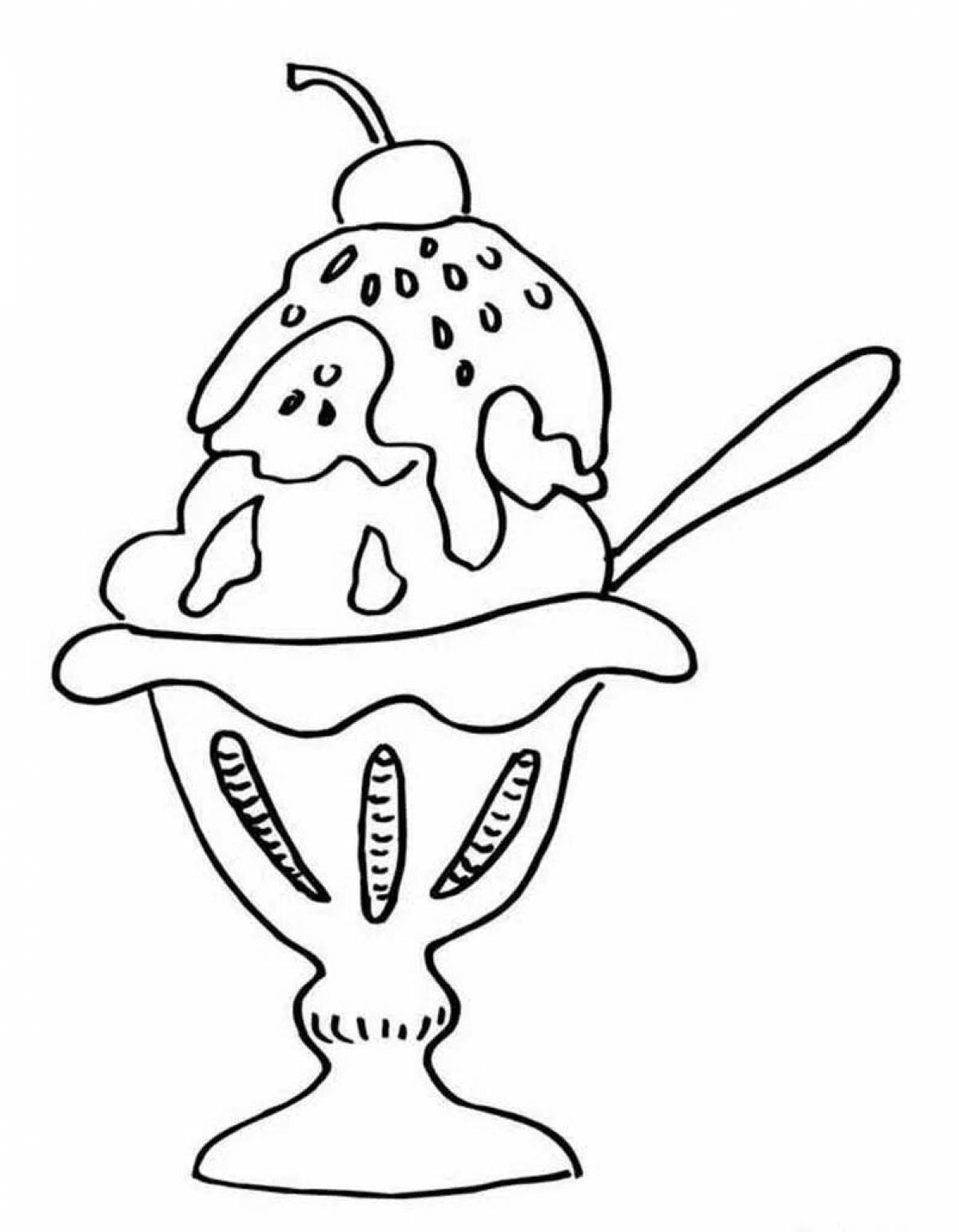 Coloring book magical ice cream for preschoolers