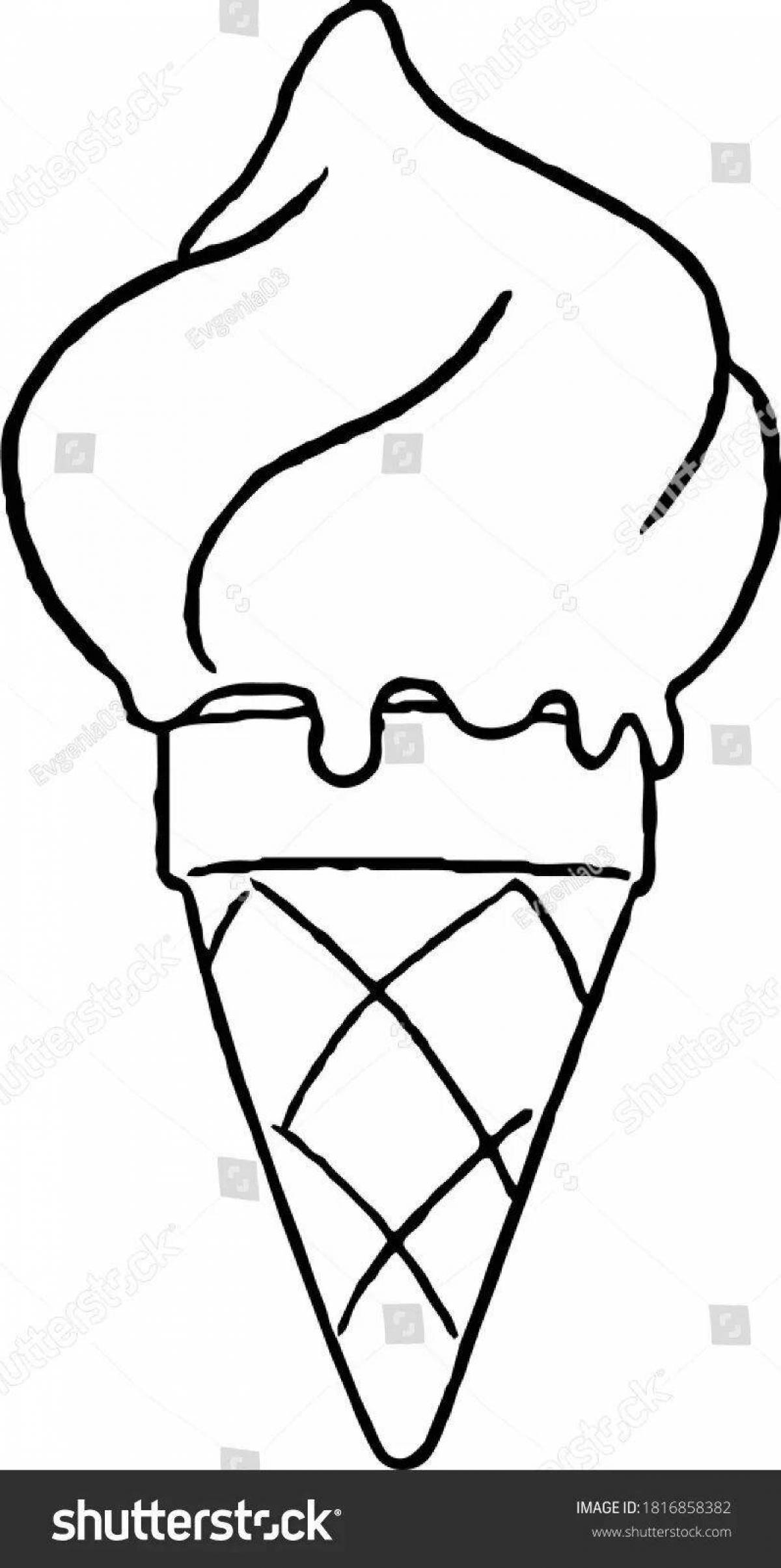 Coloring book shining ice cream for kids