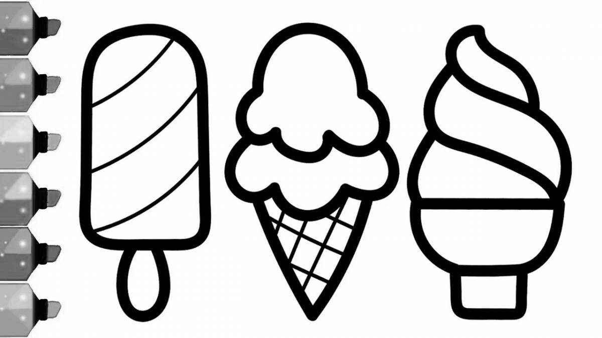 Очаровательная раскраска мороженого для детей