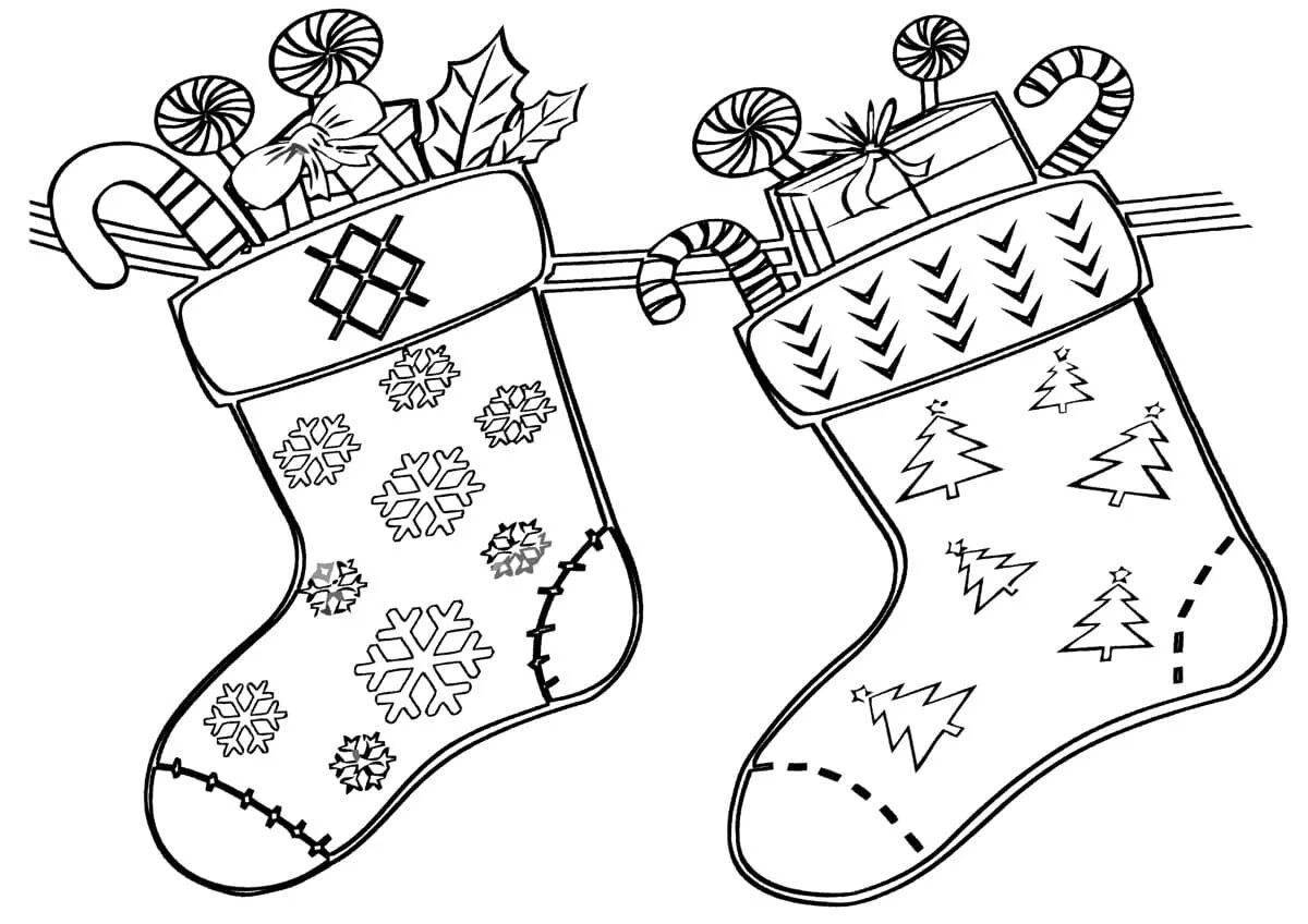 Joyful Christmas boot coloring