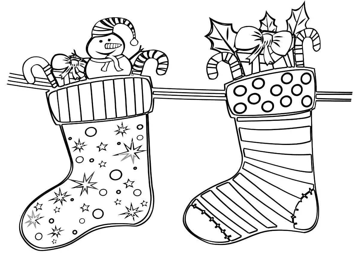 Fabulous Christmas boots coloring page