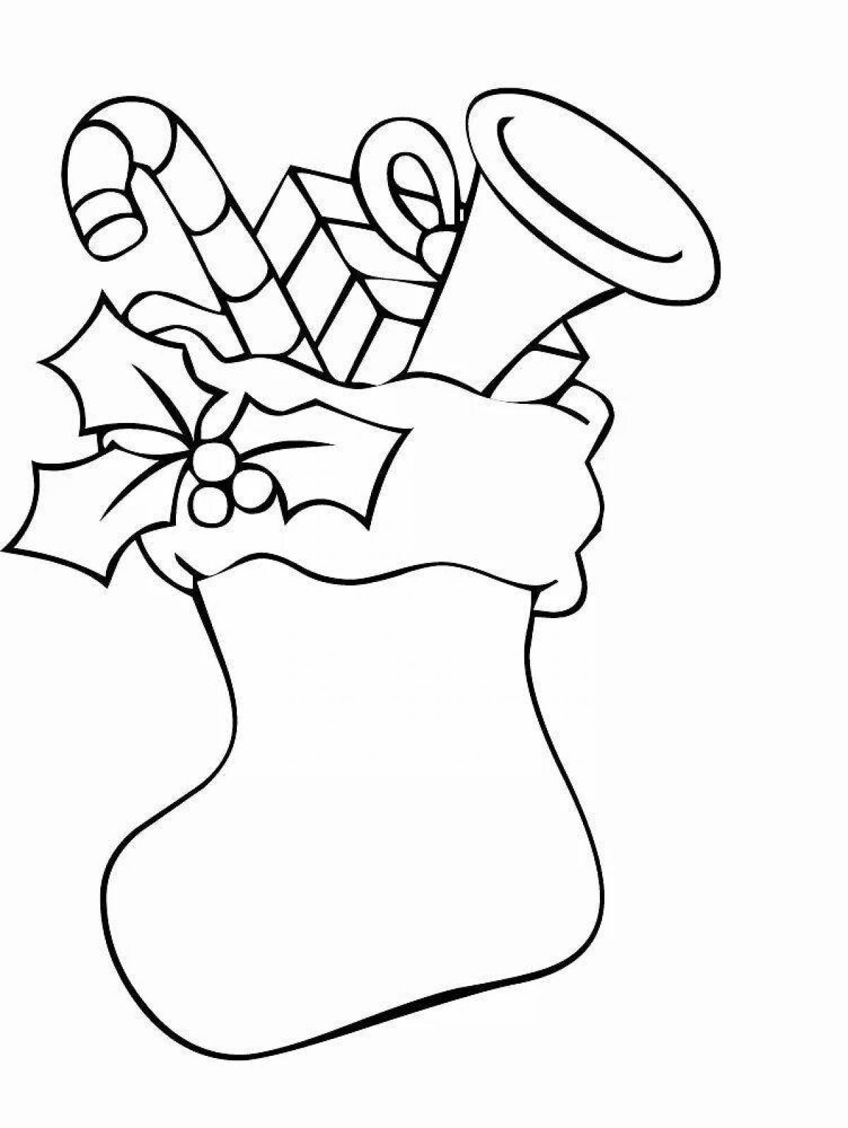 Gorgeous Christmas boot coloring page