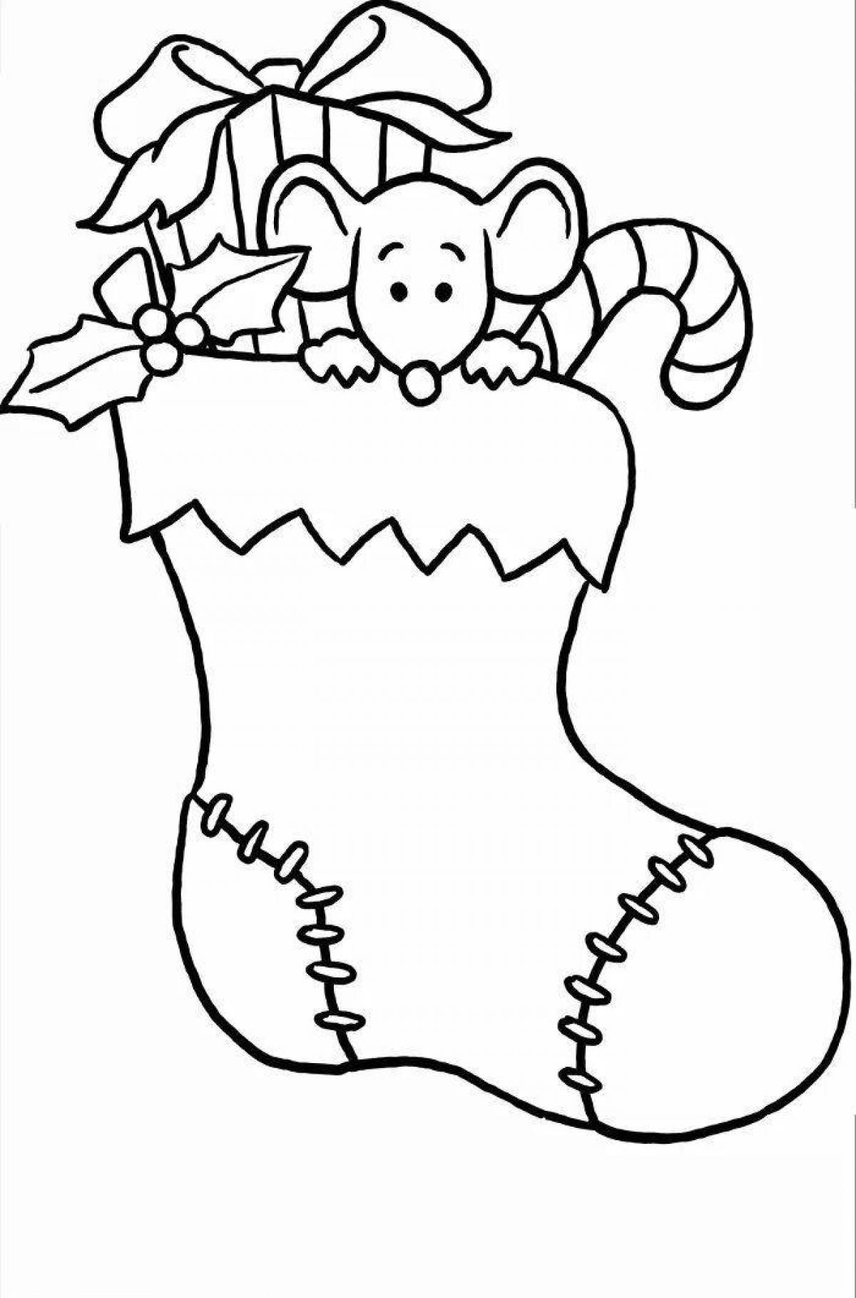 Majestic Christmas boot coloring book