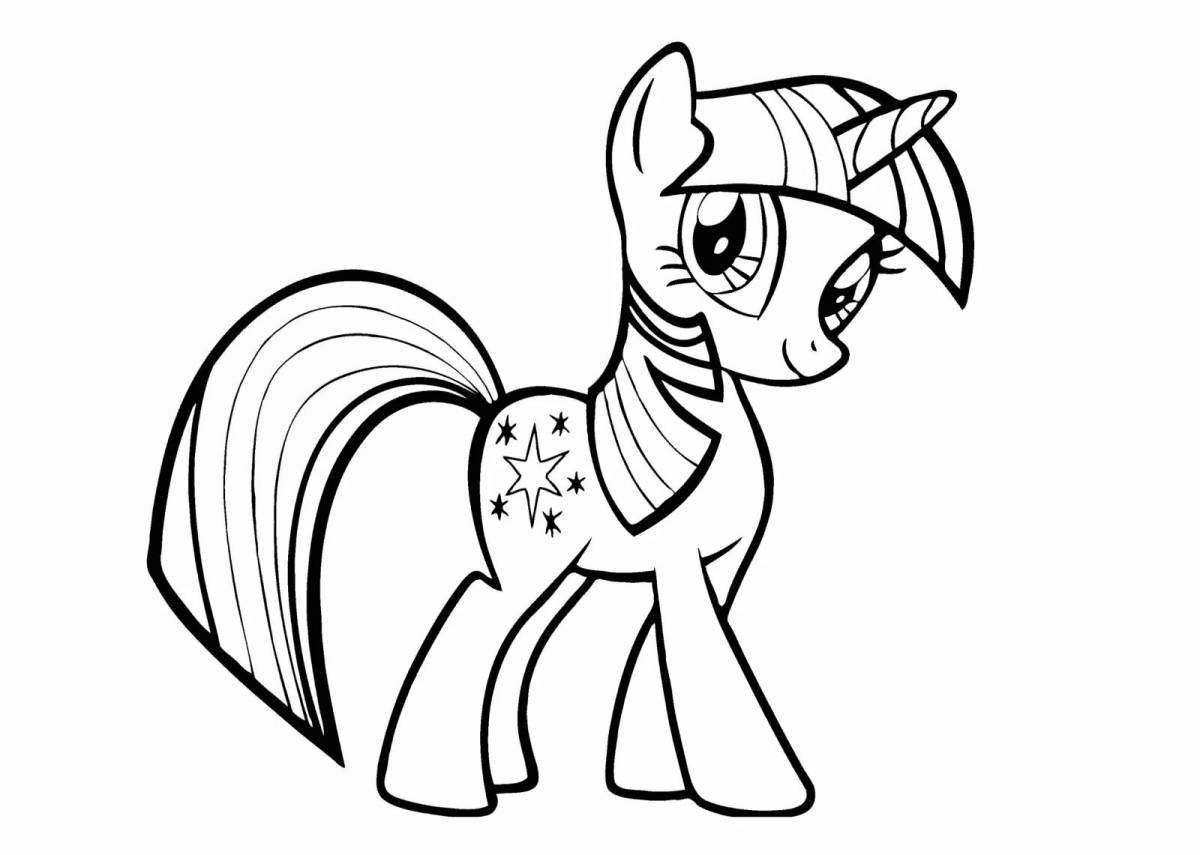 Coloring page happy little pony