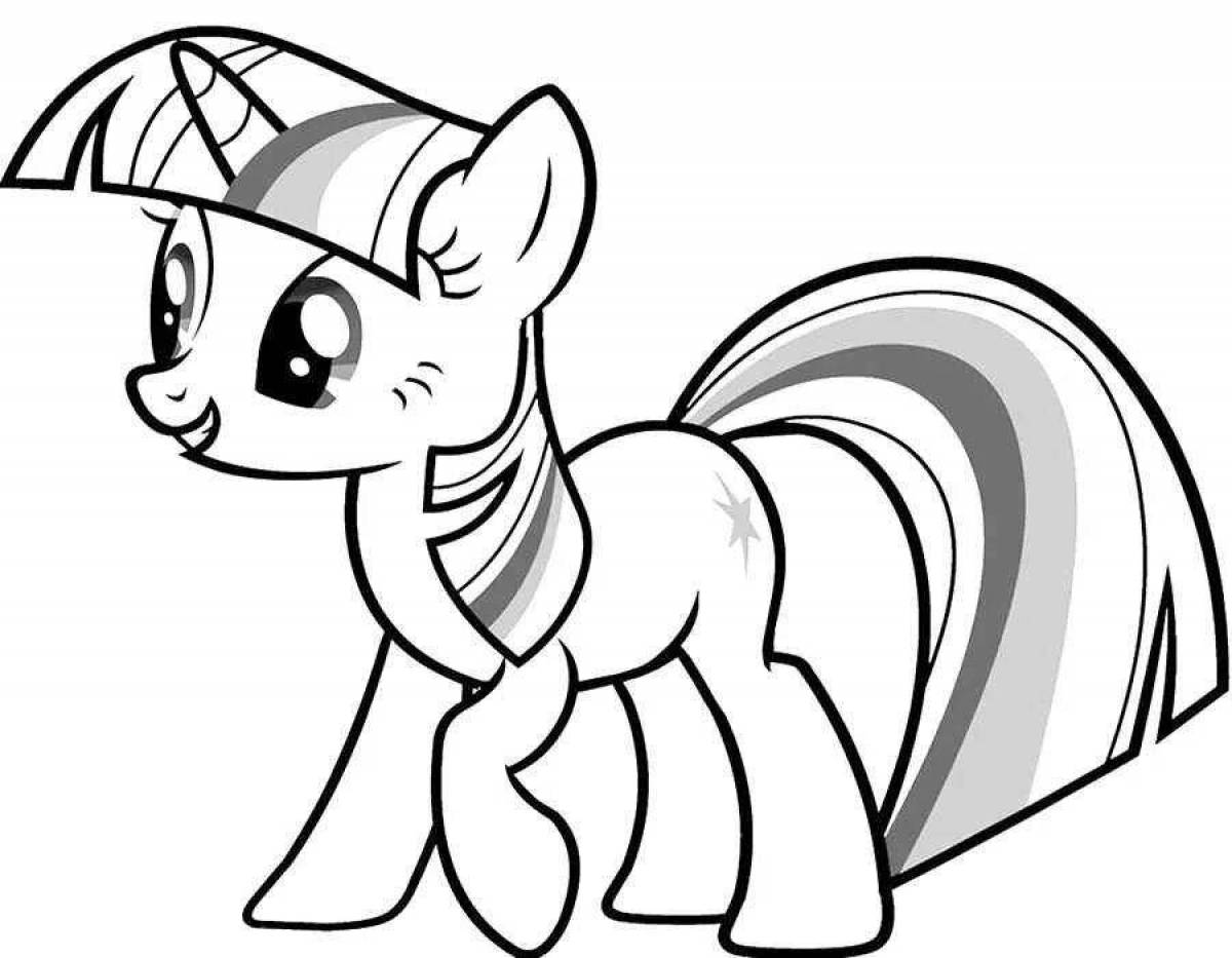 Coloring page playful little pony