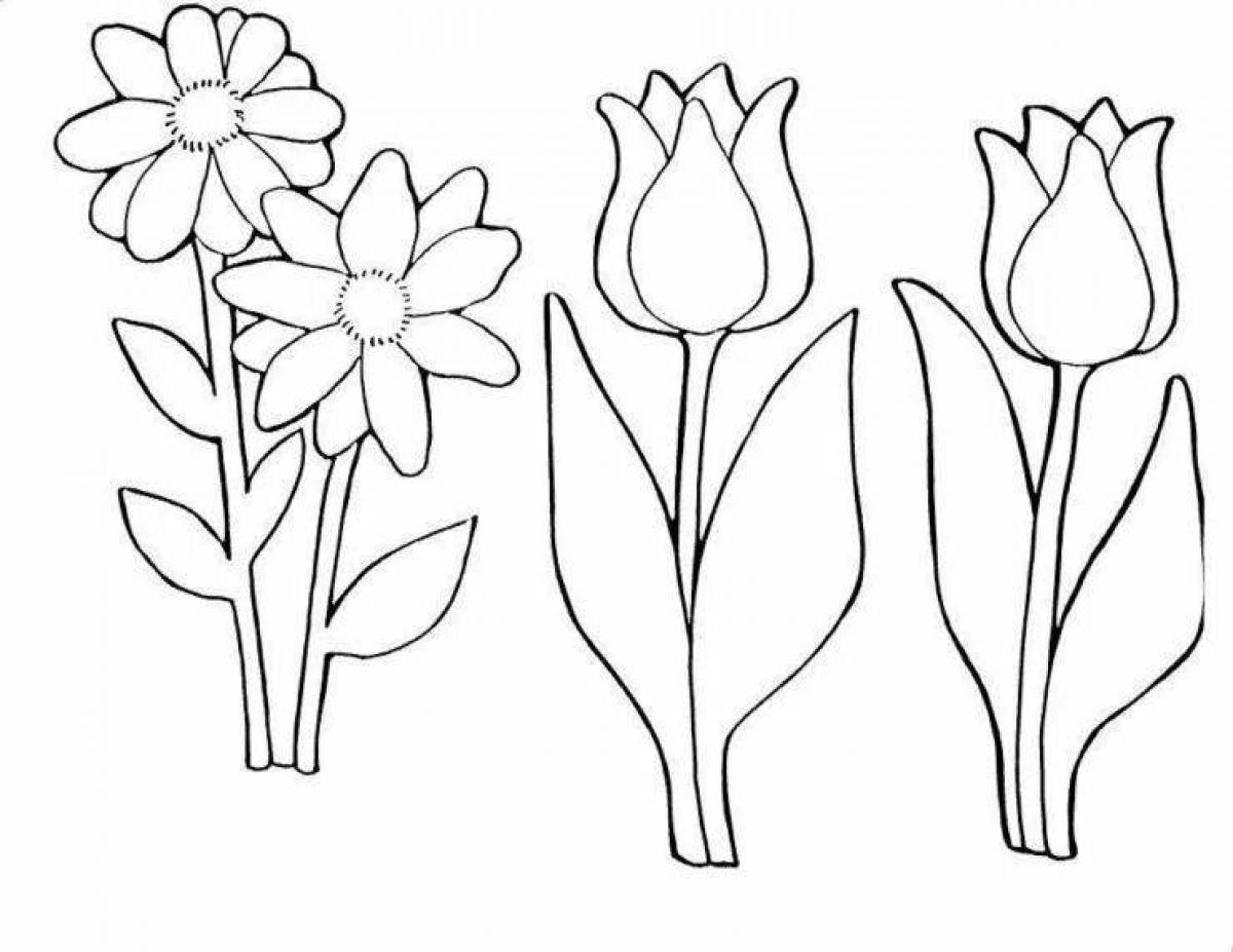 Artistic coloring flowers pattern