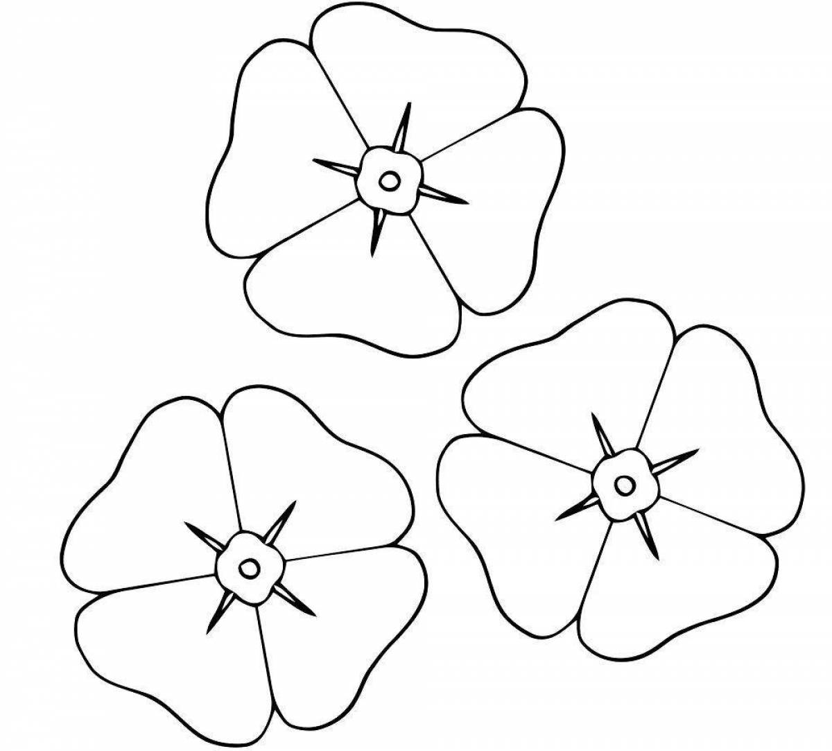 Stylish coloring book with flowers