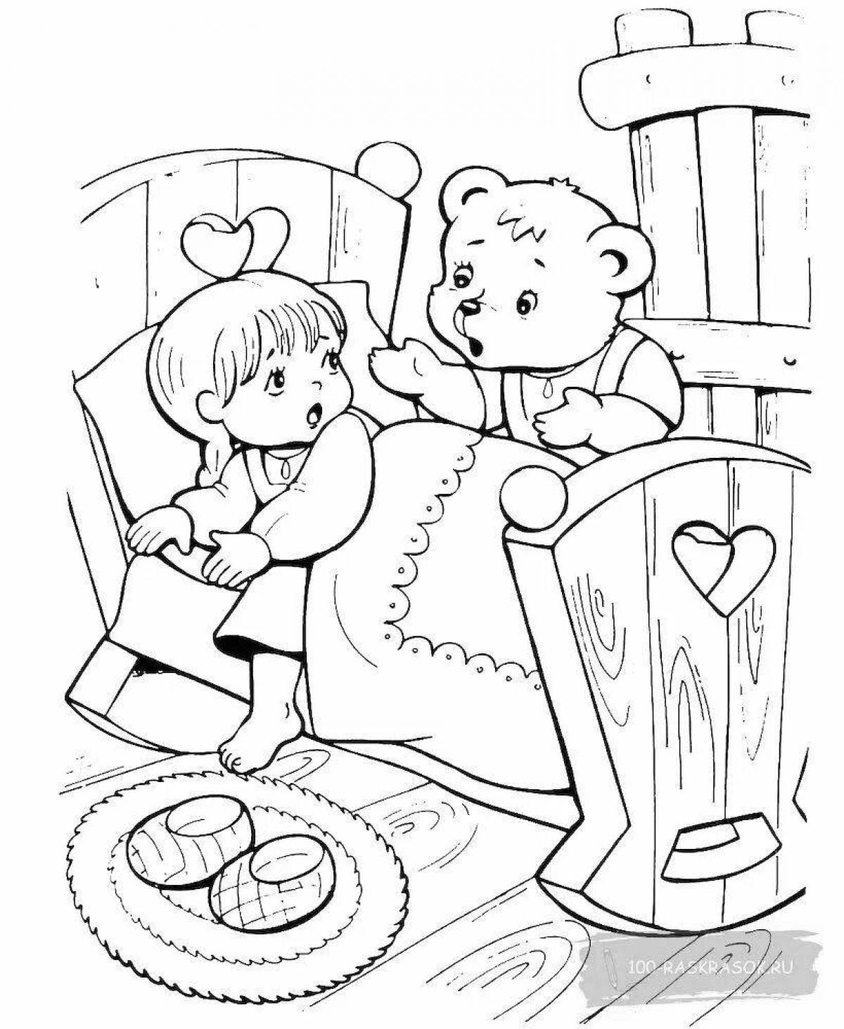 Three bears holiday coloring page