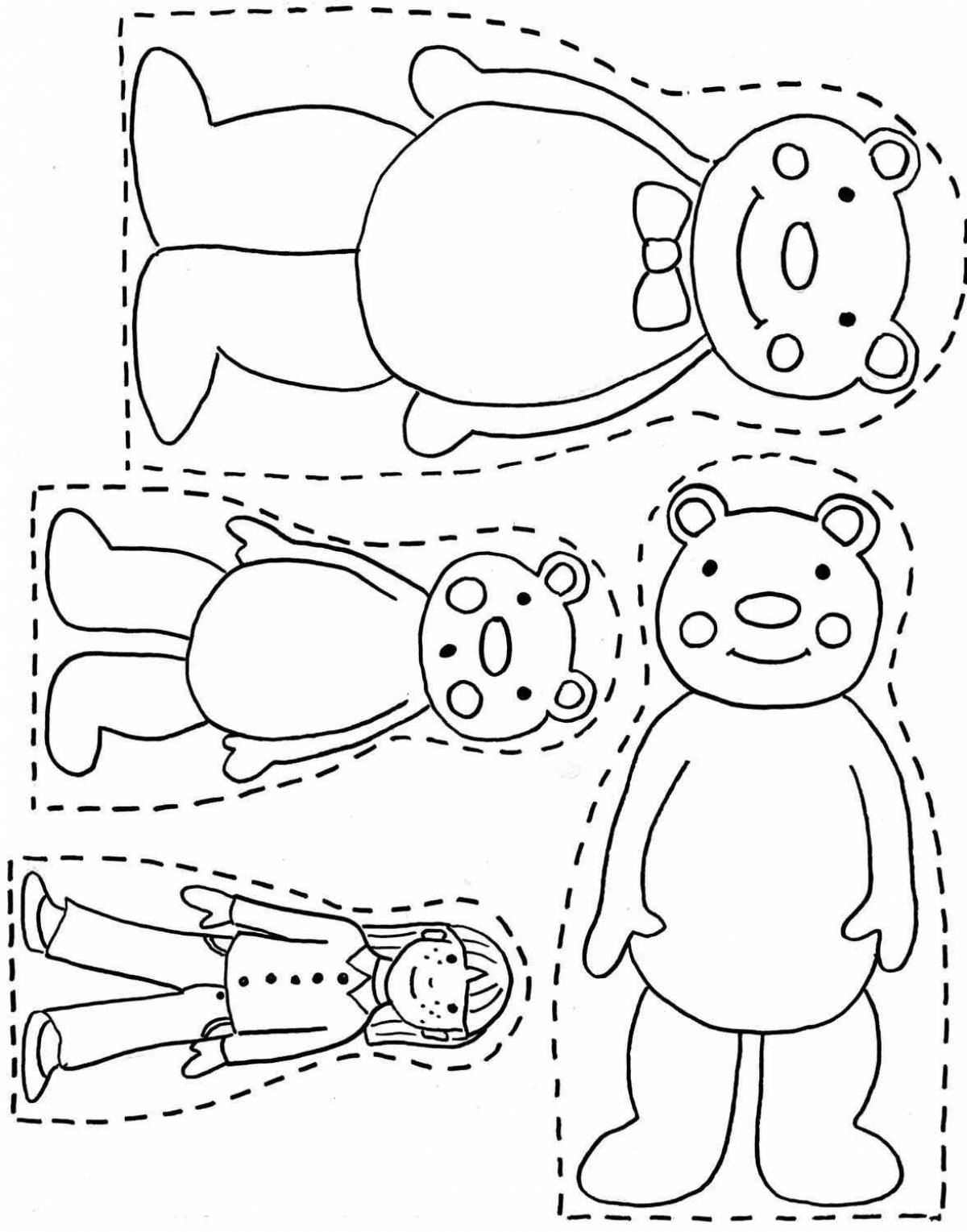 Coloring book joyful three bears