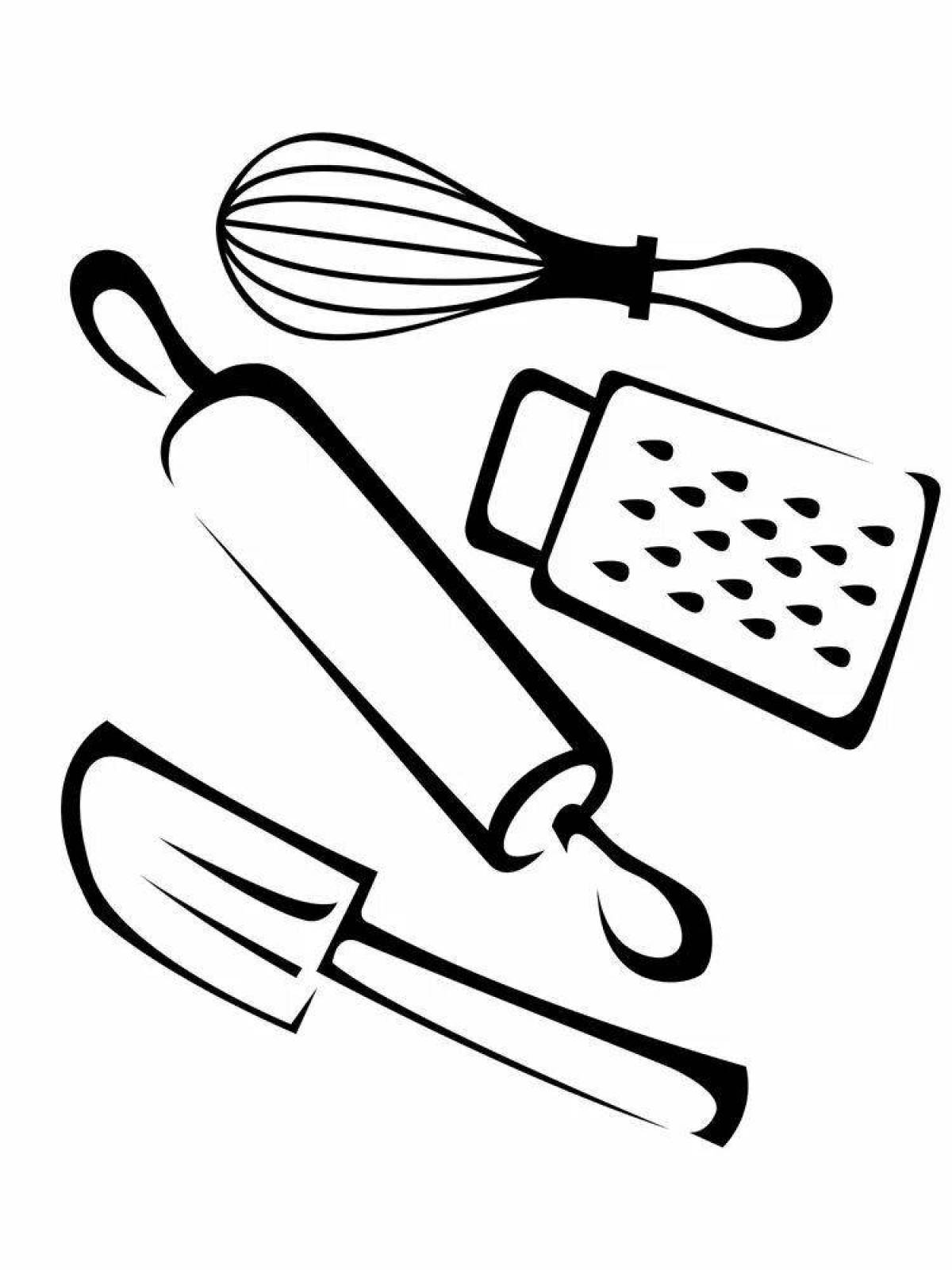 Coloring book funny kitchen appliances