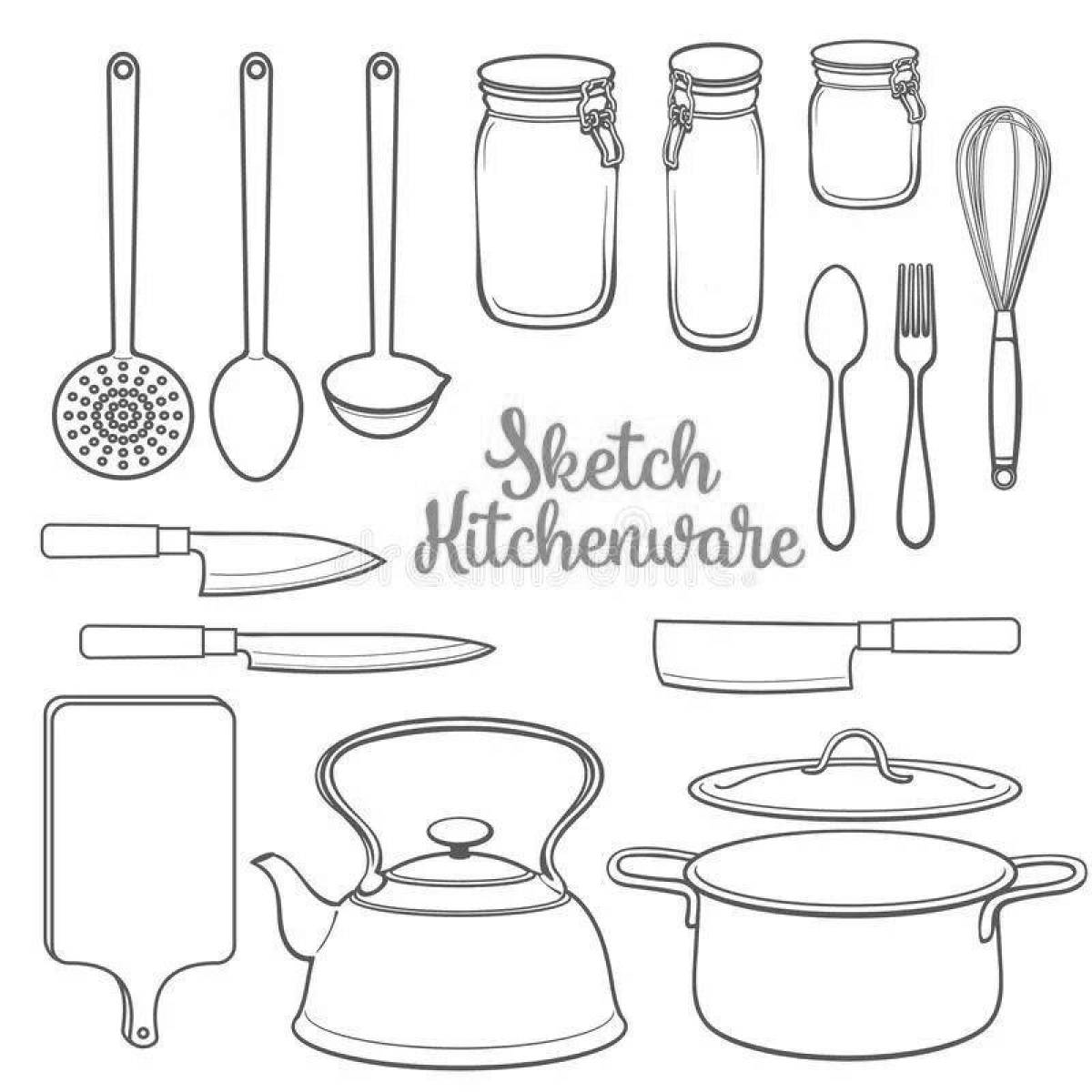 Coloring page for home kitchen appliances