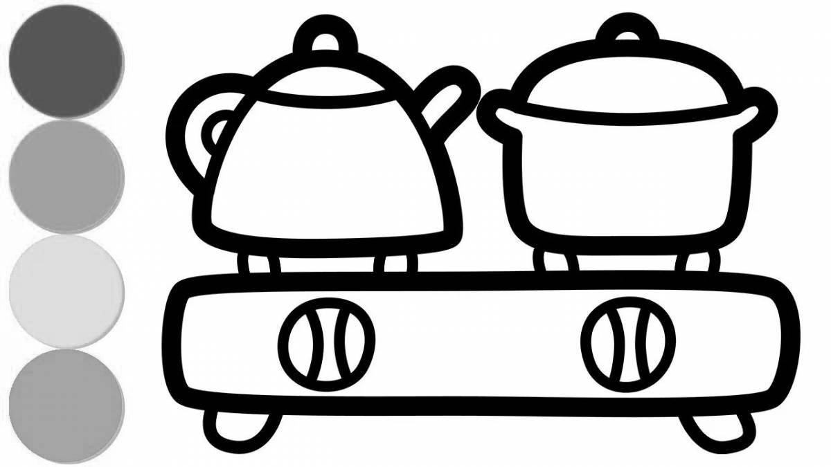 Welcoming coloring pages for kitchen appliances