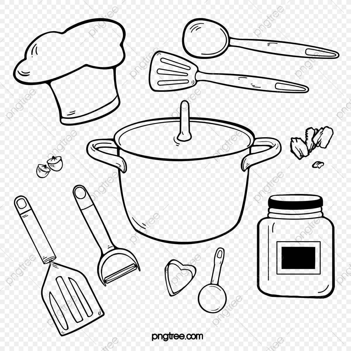 Tempting kitchen appliances coloring page
