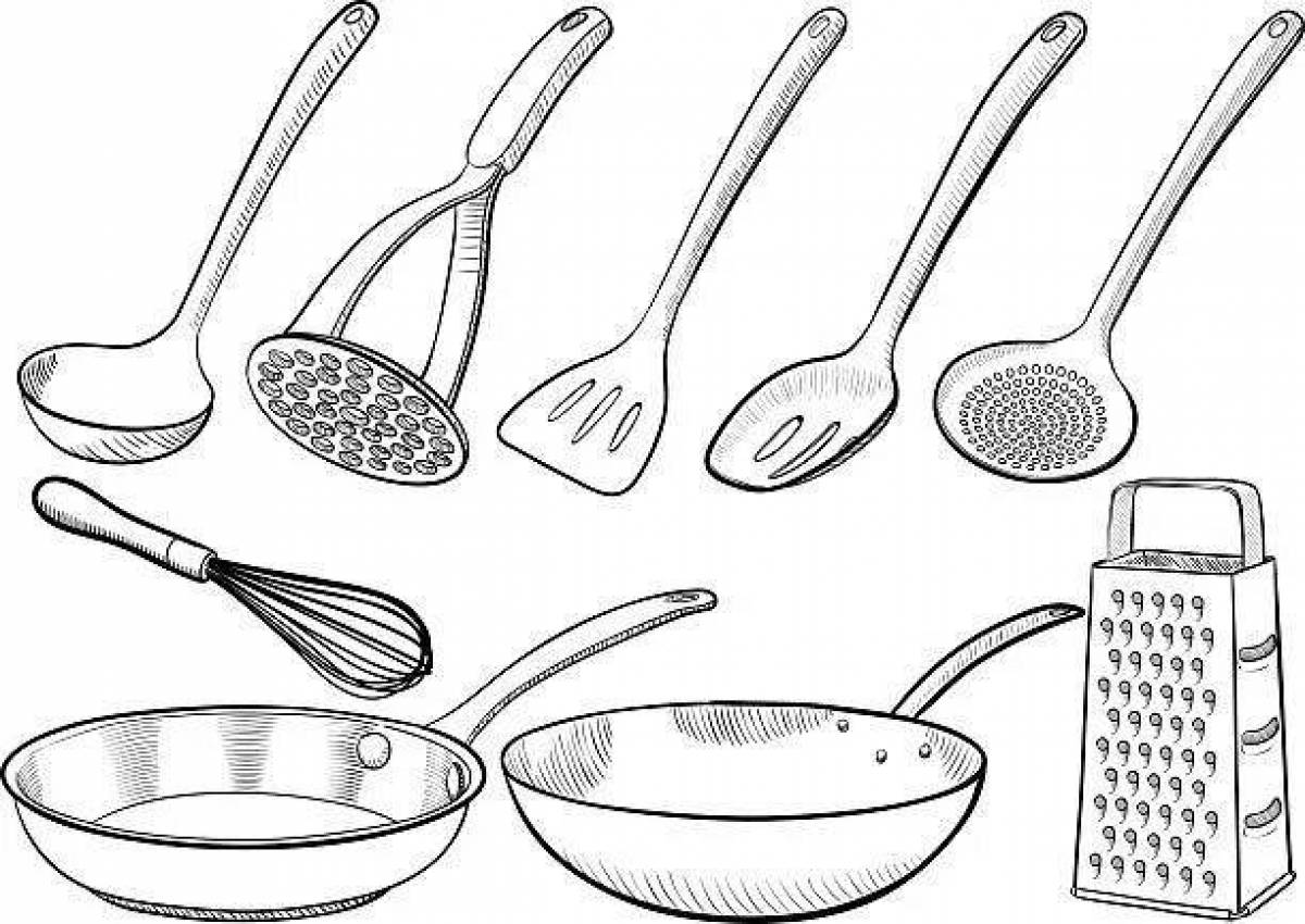 Coloring book fascinating kitchen appliances
